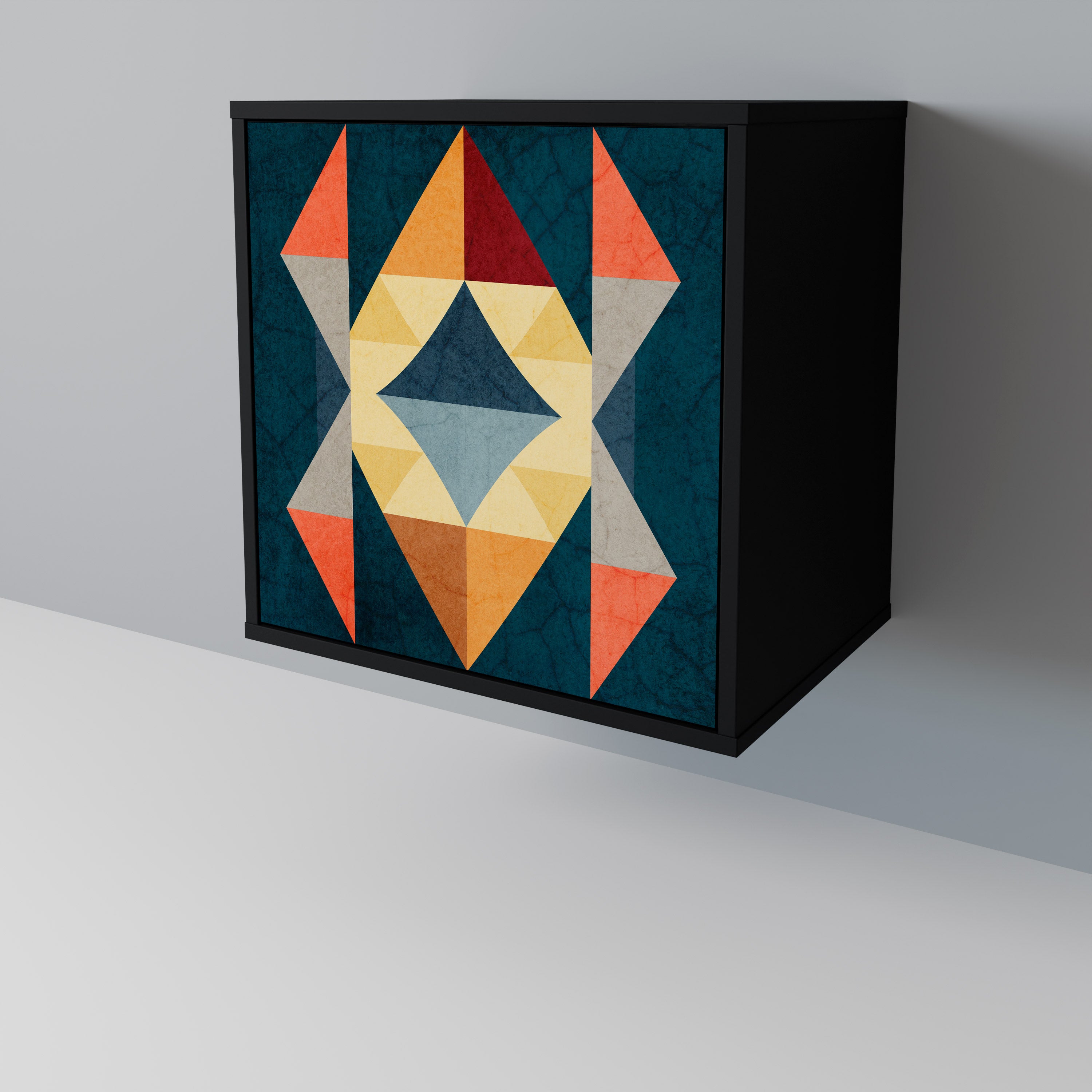 CRACKED ILLUSION Sideboard mit 1 Tür in Schwarz