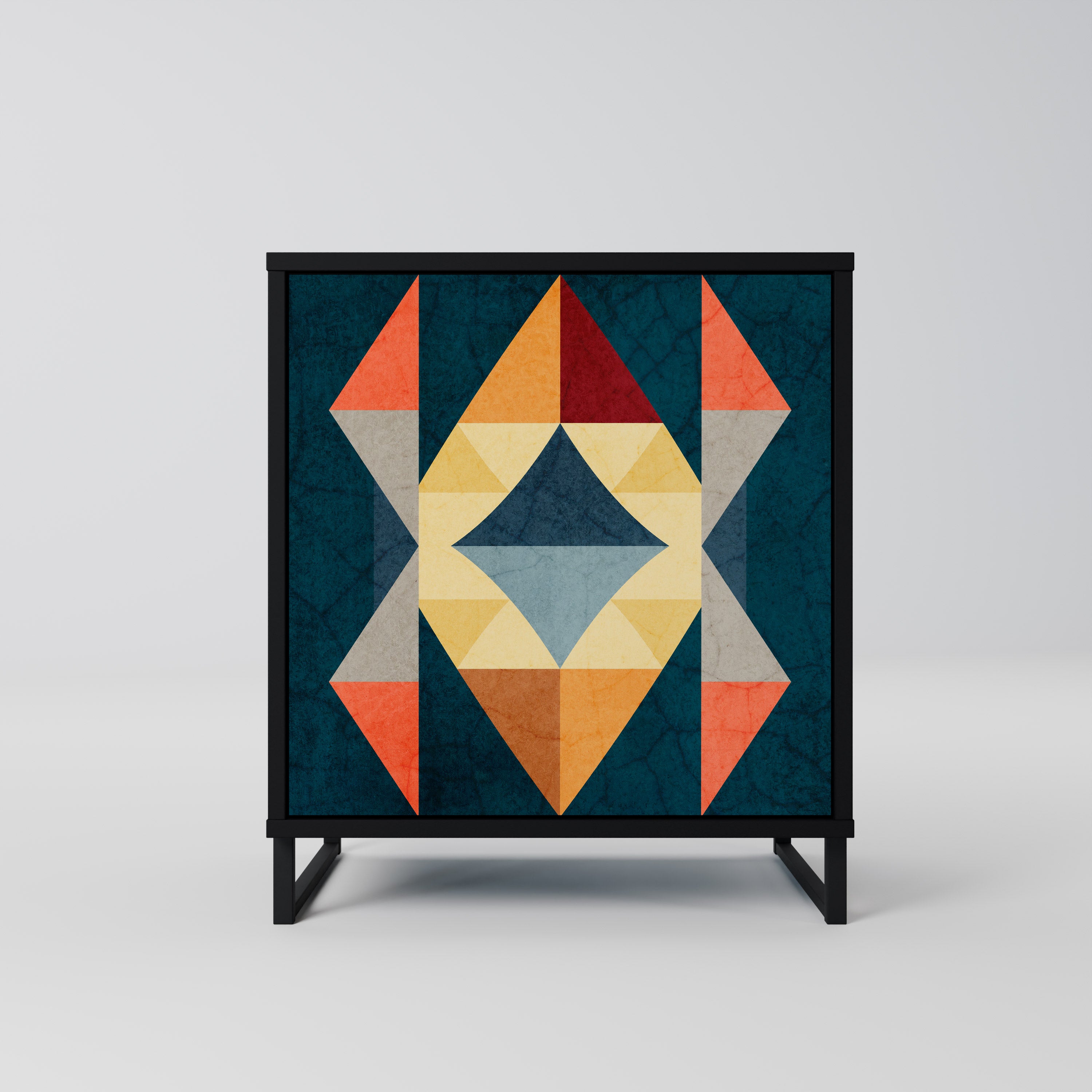 CRACKED ILLUSION Sideboard mit 1 Tür in Schwarz