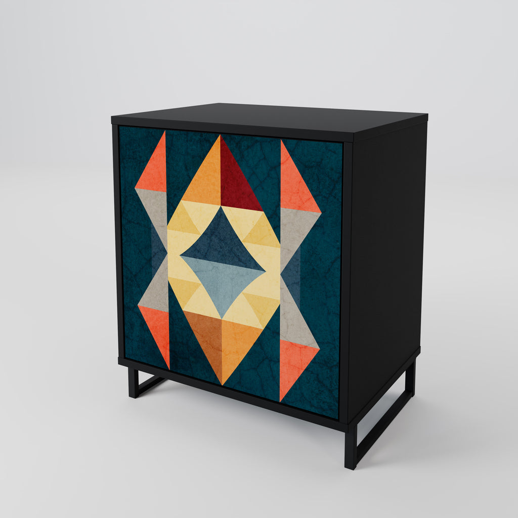 CRACKED ILLUSION Sideboard mit 1 Tür in Schwarz