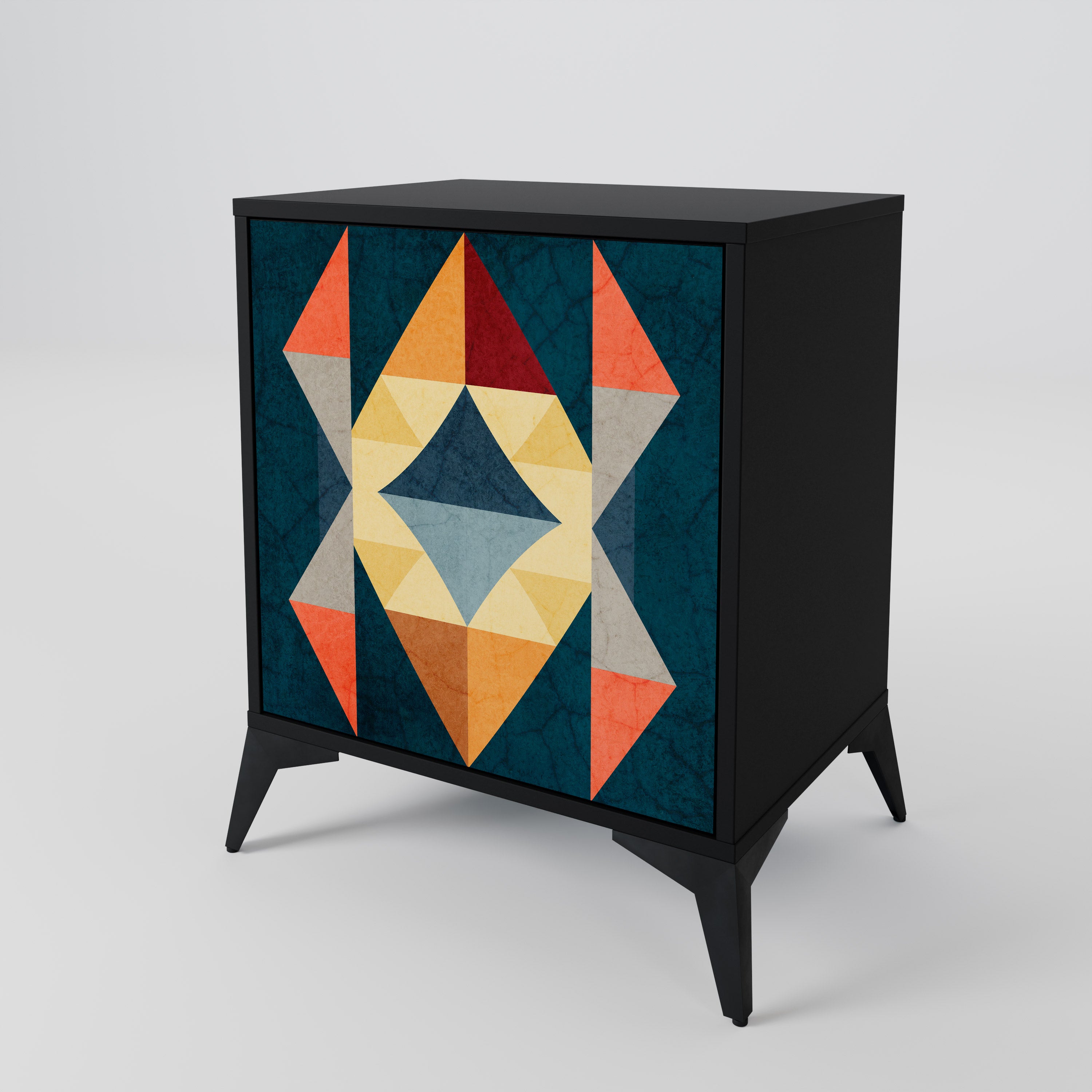 CRACKED ILLUSION Sideboard mit 1 Tür in Schwarz