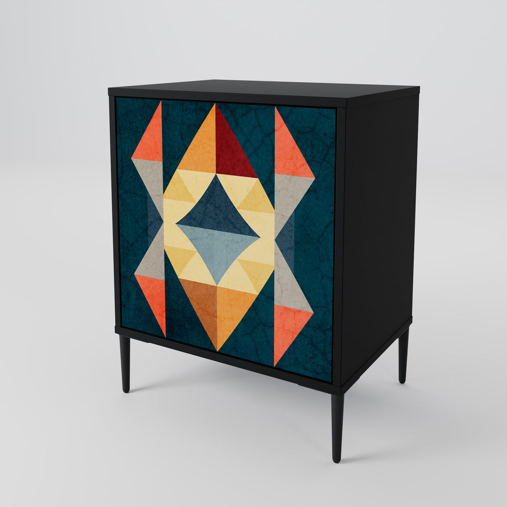 CRACKED ILLUSION Sideboard mit 1 Tür in Schwarz