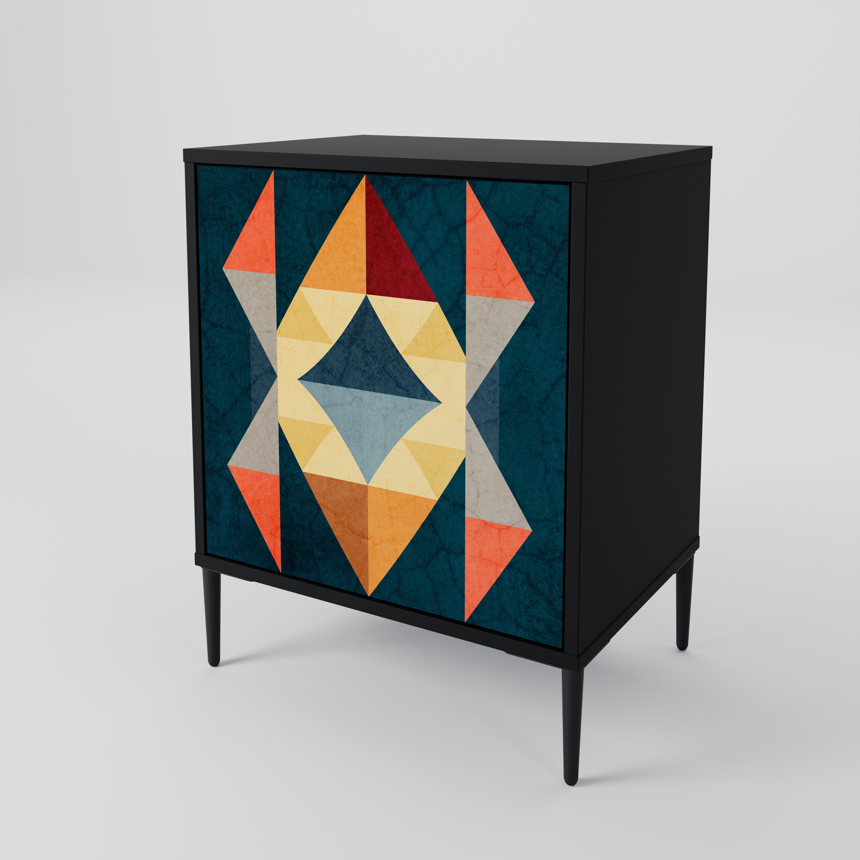 CRACKED ILLUSION Sideboard mit 1 Tür in Schwarz