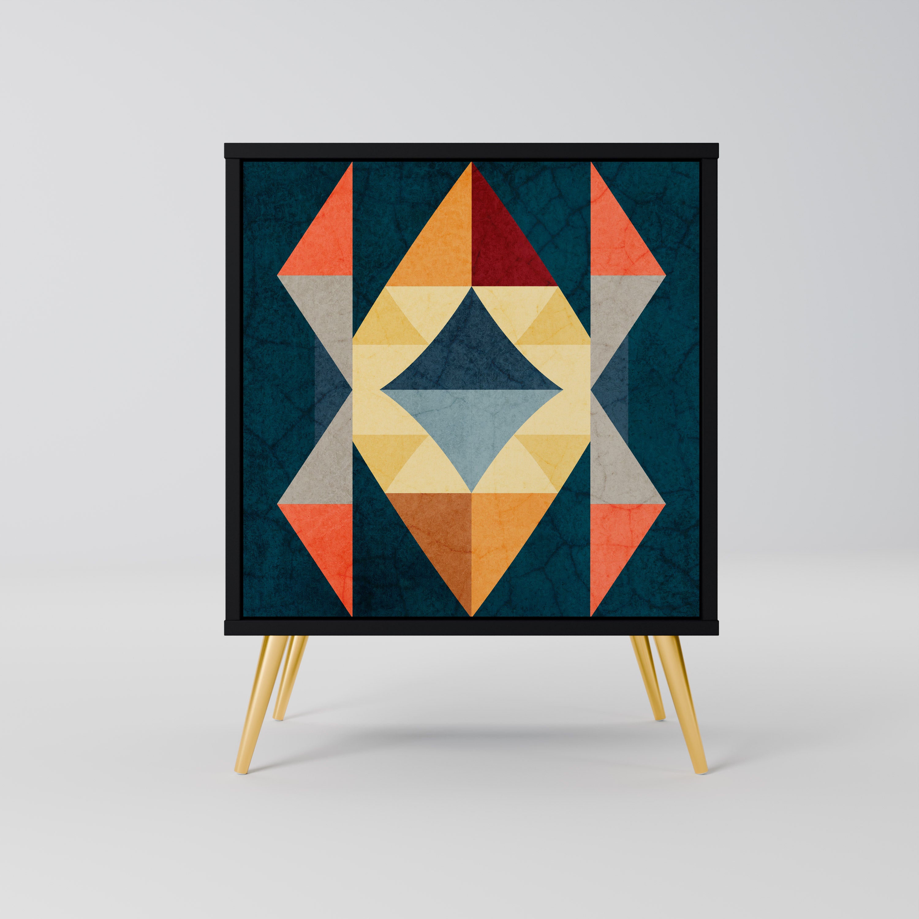 CRACKED ILLUSION Sideboard mit 1 Tür in Schwarz