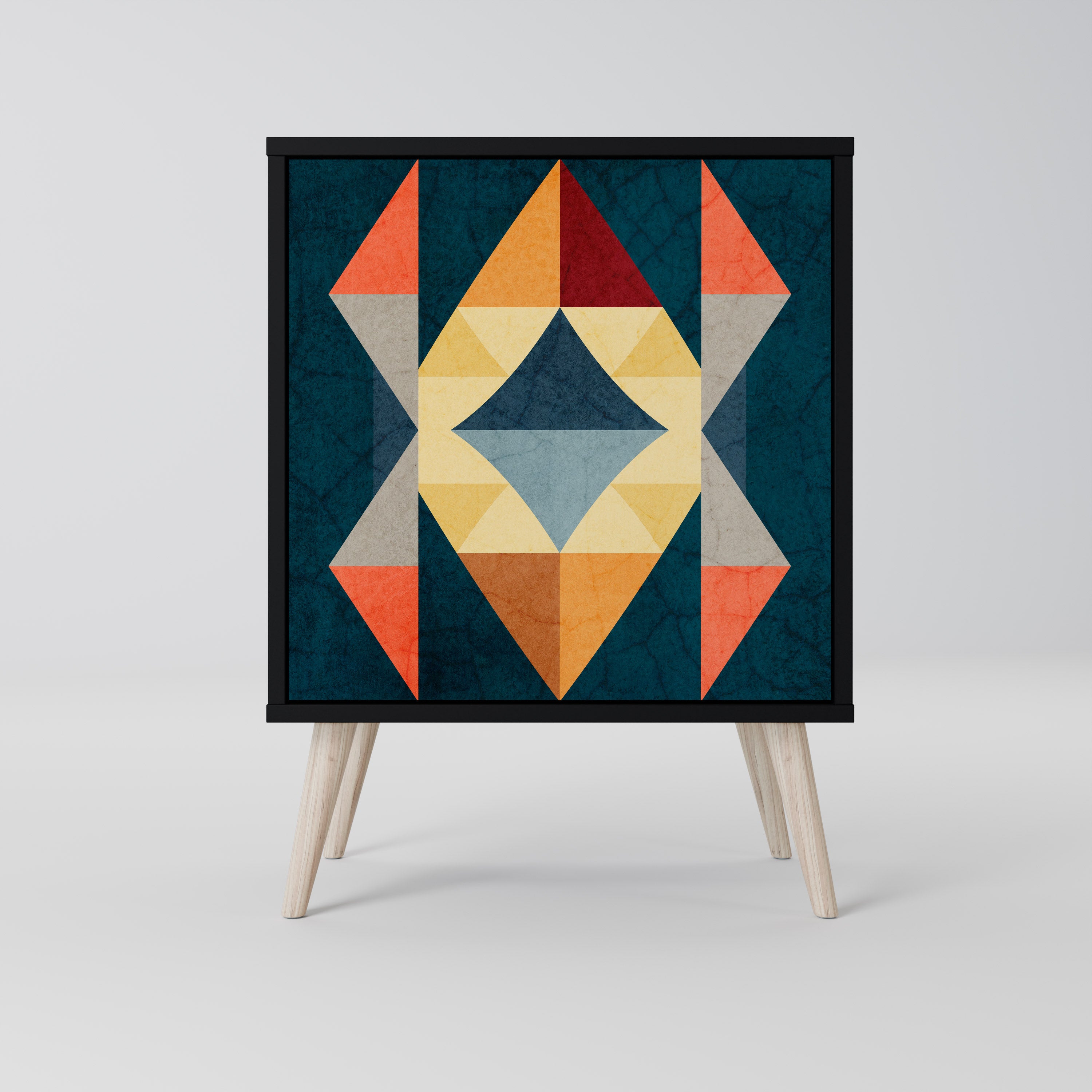 CRACKED ILLUSION Sideboard mit 1 Tür in Schwarz