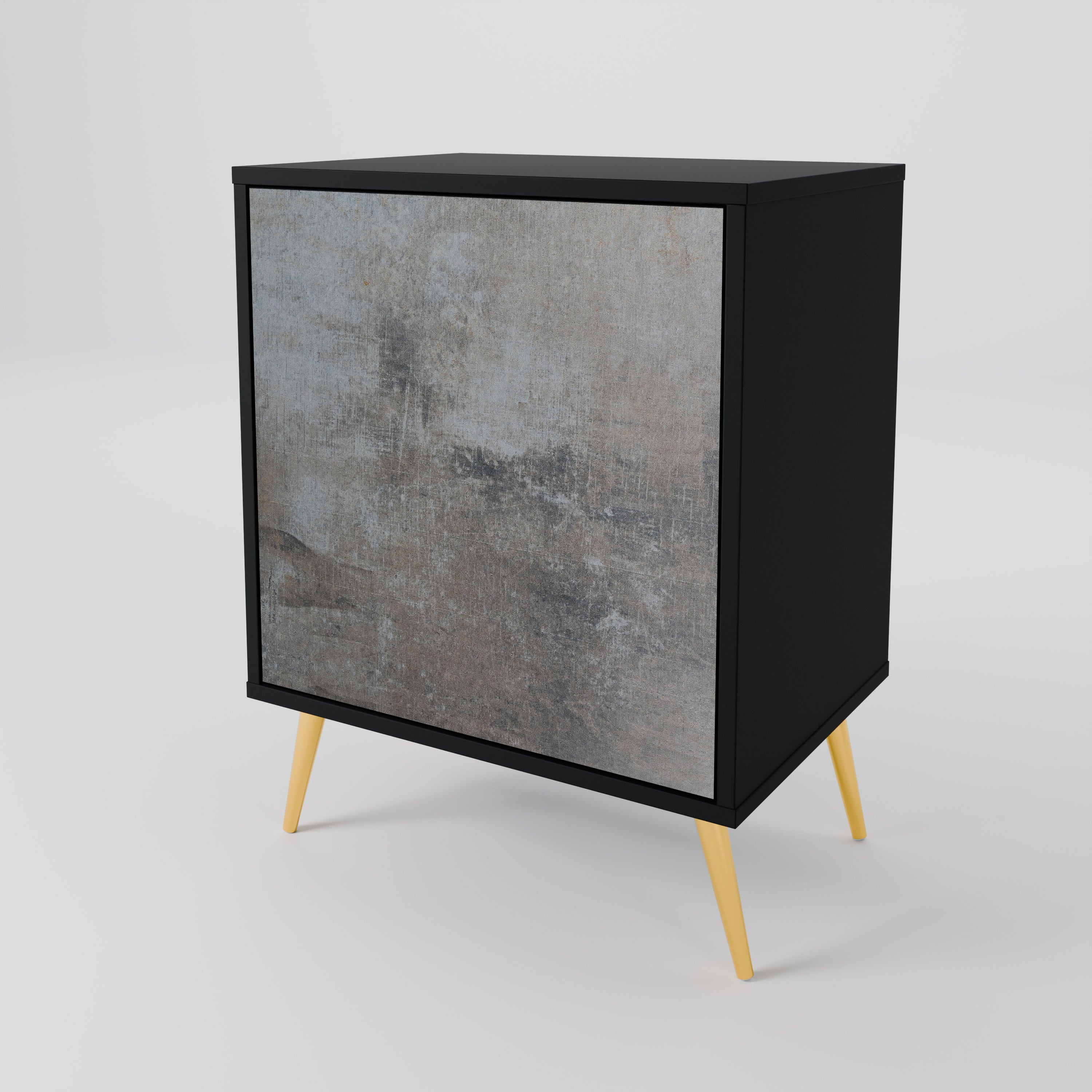 CONCRETE WALL Sideboard mit 1 Tür in Schwarz