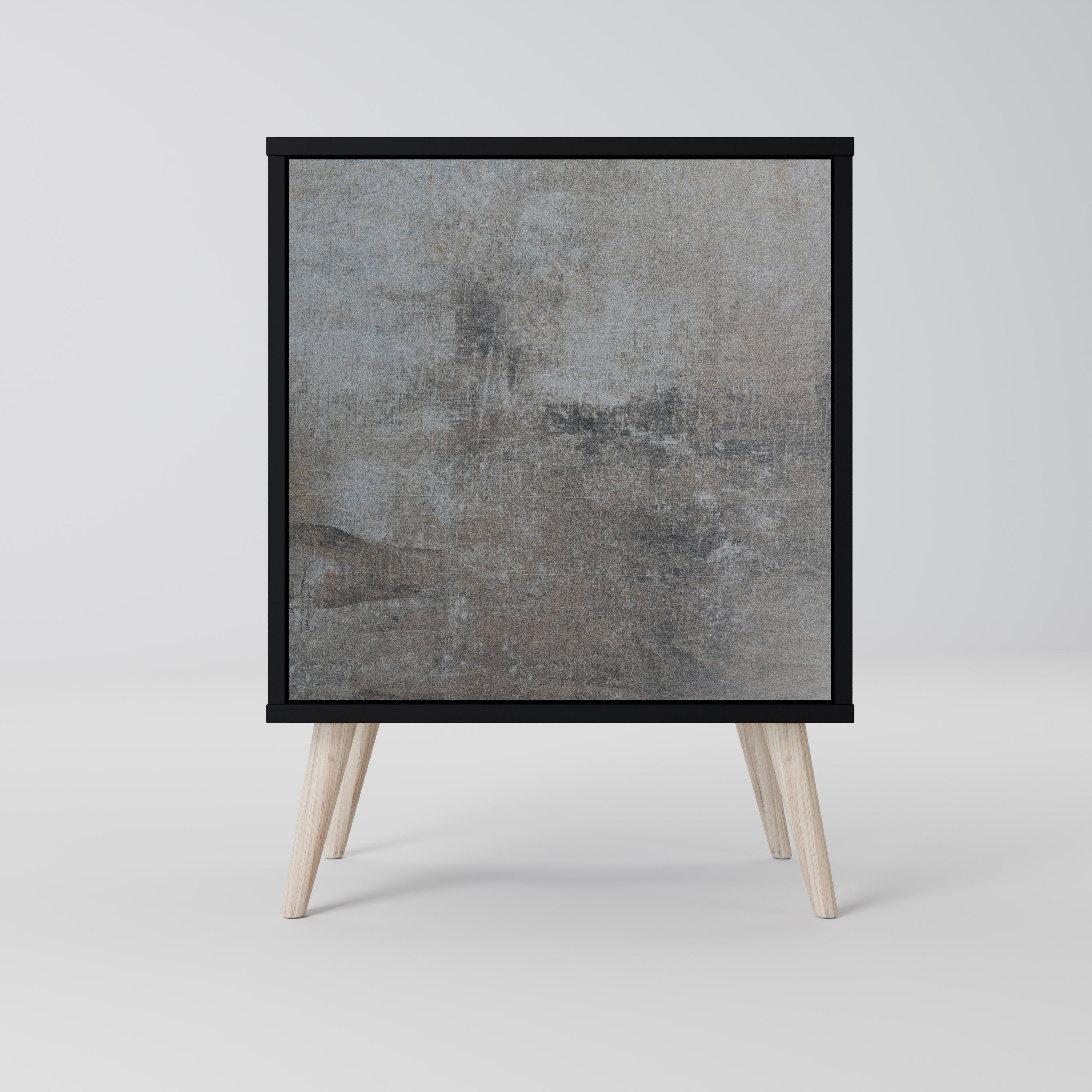 CONCRETE WALL Sideboard mit 1 Tür in Schwarz