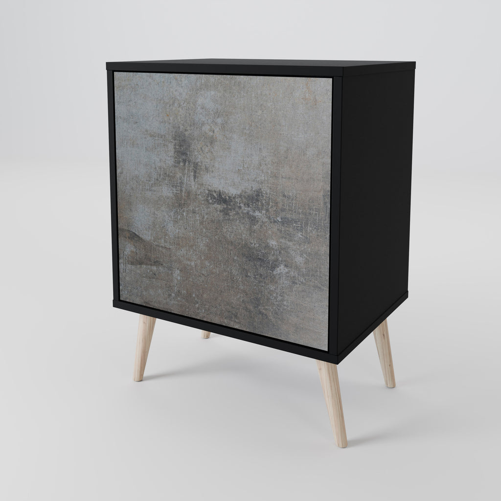 CONCRETE WALL Sideboard mit 1 Tür in Schwarz
