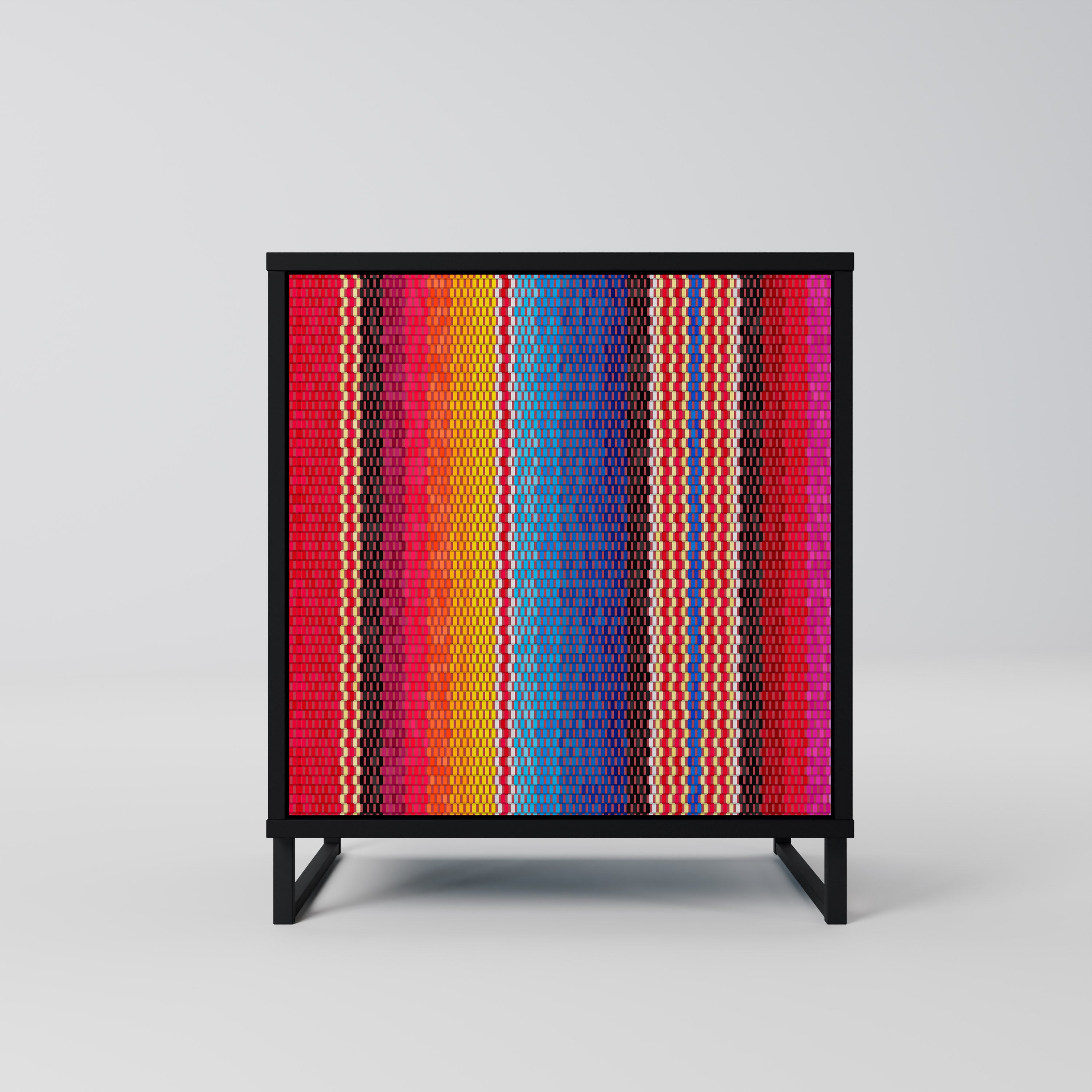 ETHNIC MEXICAN Sideboard mit 1 Tür in Schwarz