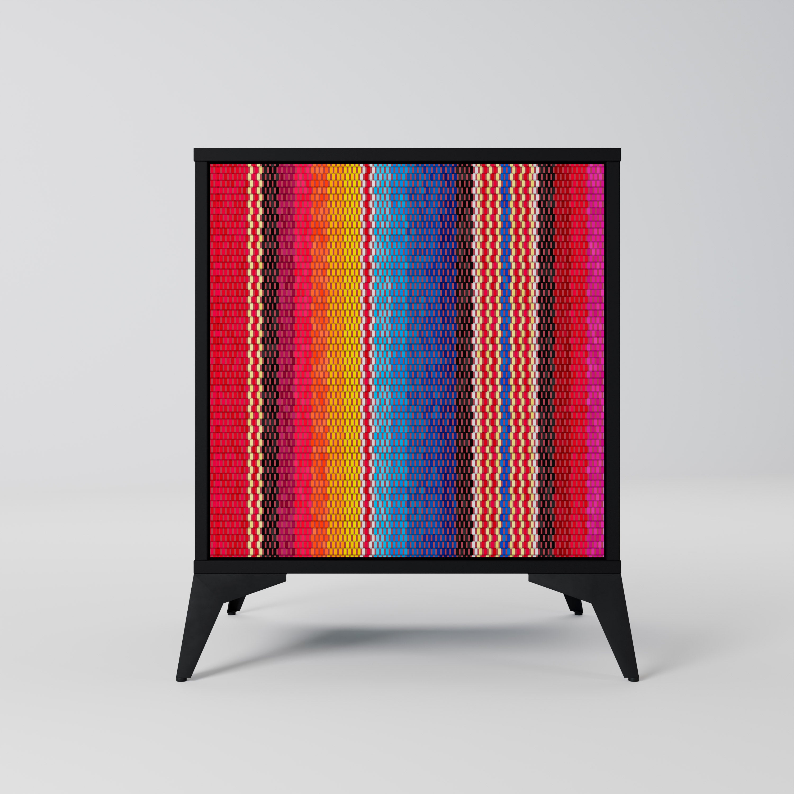 ETHNIC MEXICAN Sideboard mit 1 Tür in Schwarz