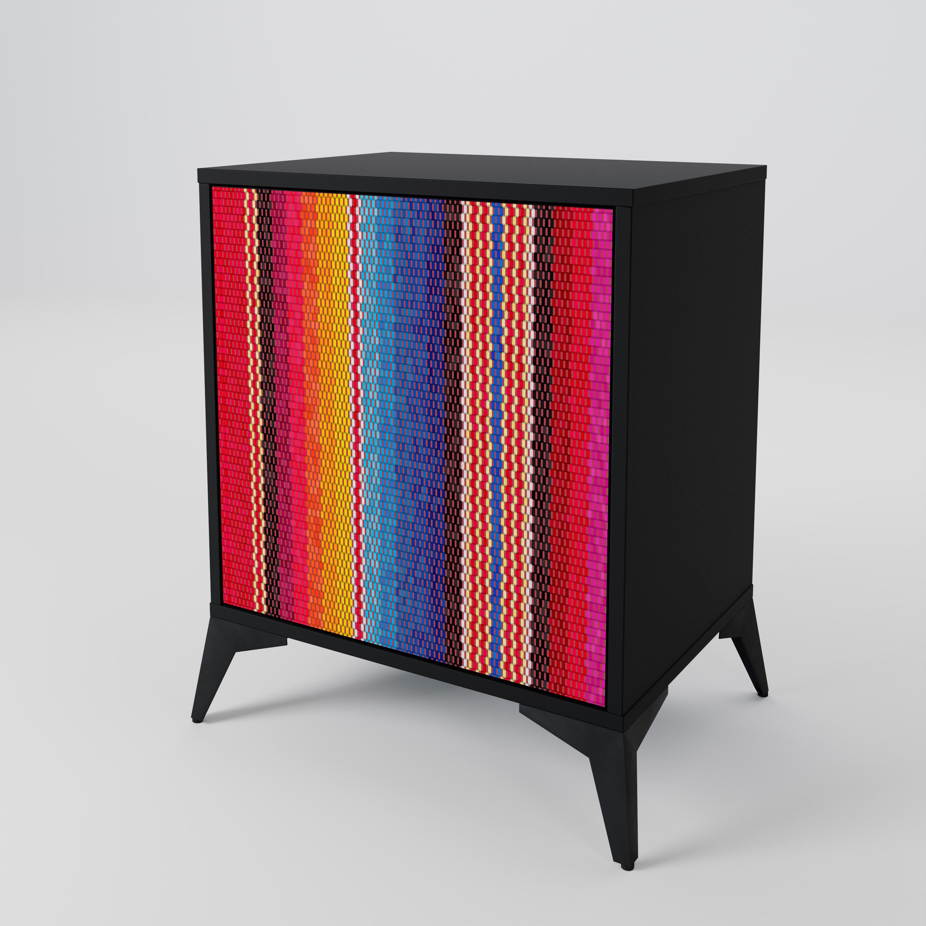 ETHNIC MEXICAN Sideboard mit 1 Tür in Schwarz