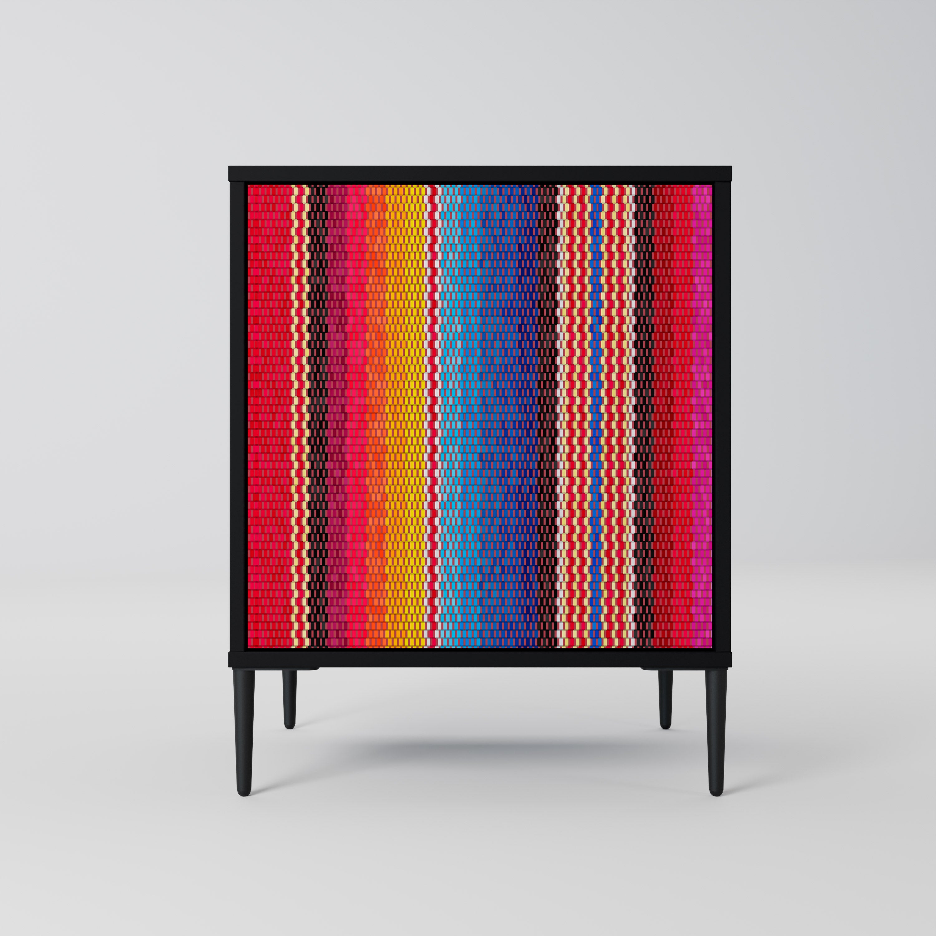 ETHNIC MEXICAN Sideboard mit 1 Tür in Schwarz