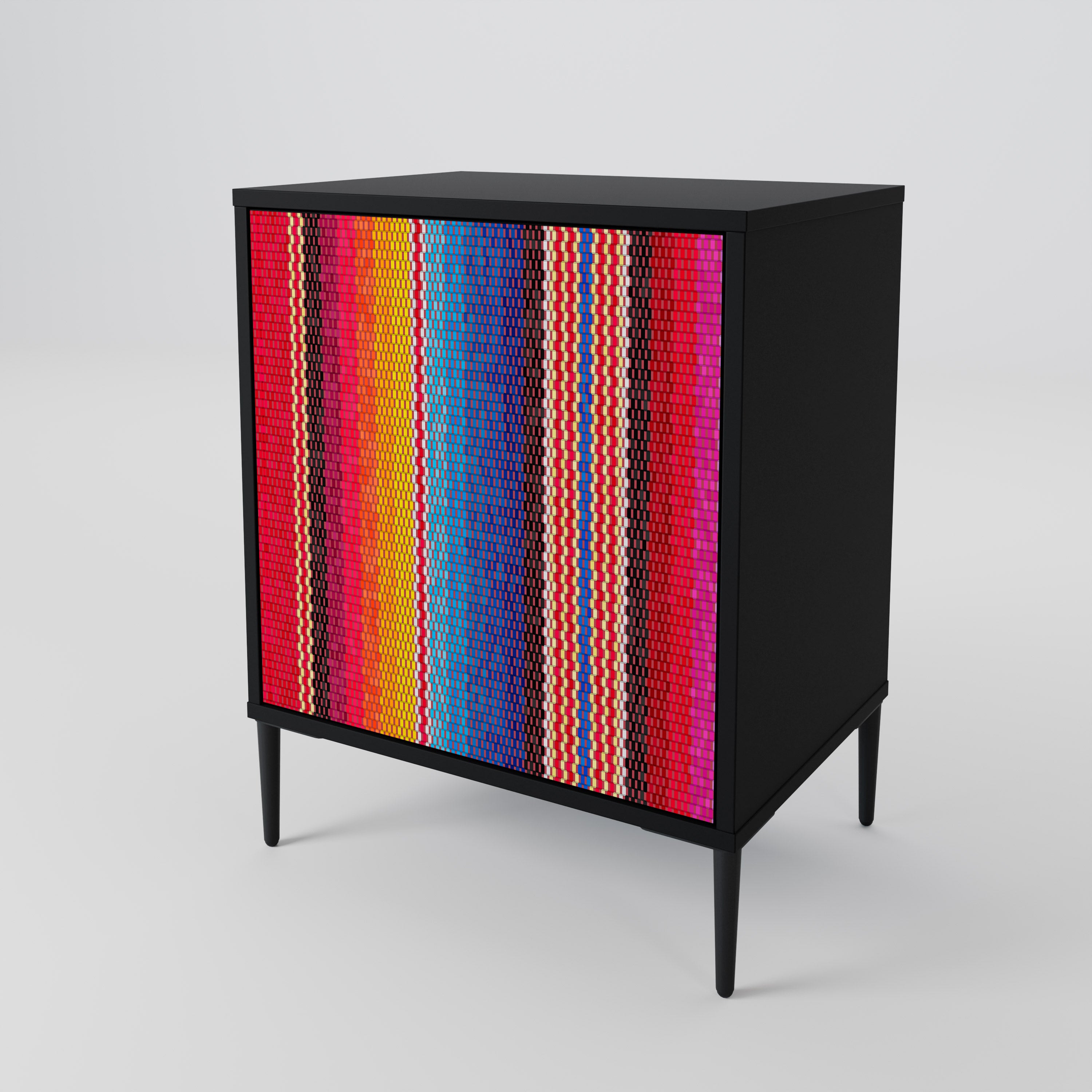 ETHNIC MEXICAN Sideboard mit 1 Tür in Schwarz