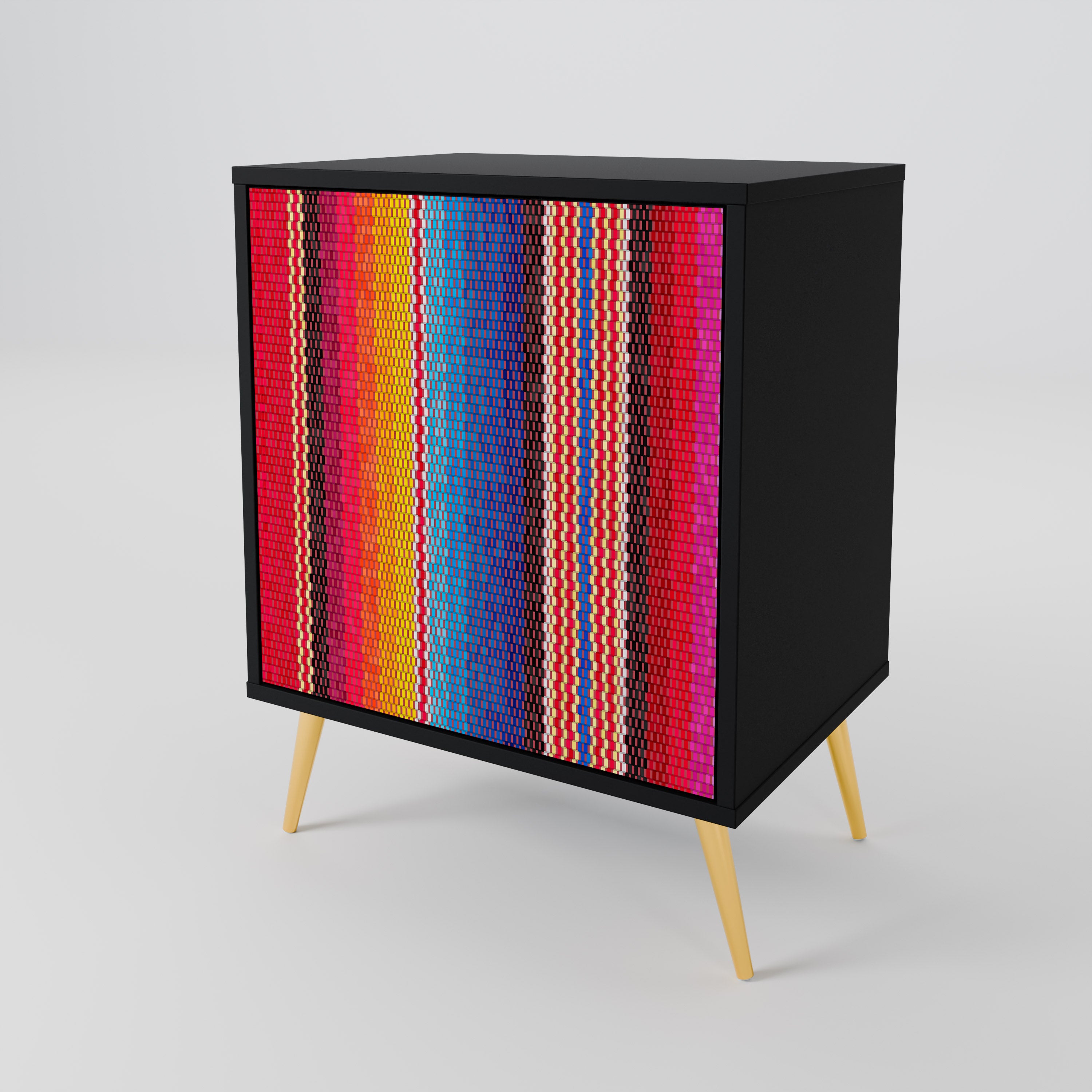 ETHNIC MEXICAN Sideboard mit 1 Tür in Schwarz