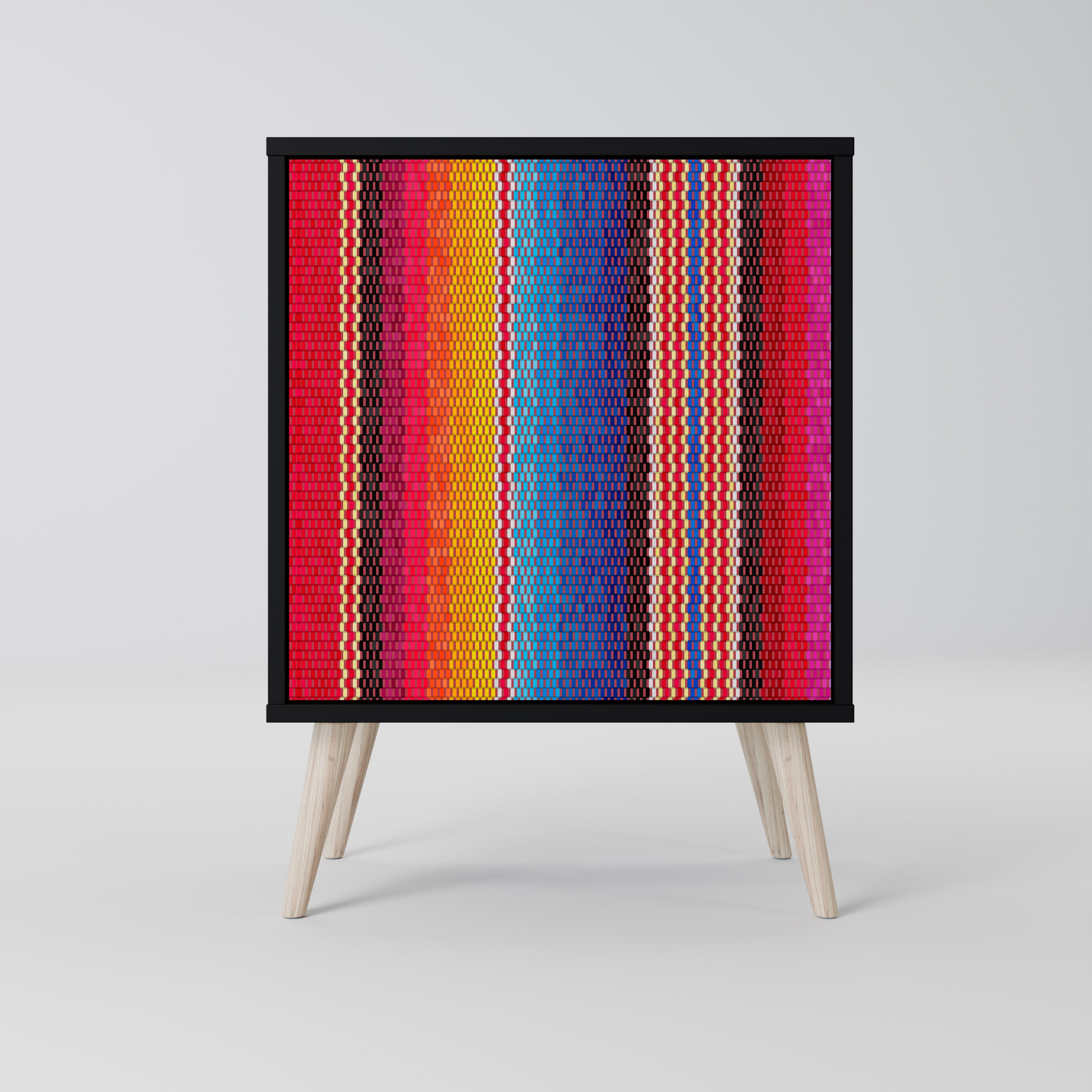 ETHNIC MEXICAN Sideboard mit 1 Tür in Schwarz