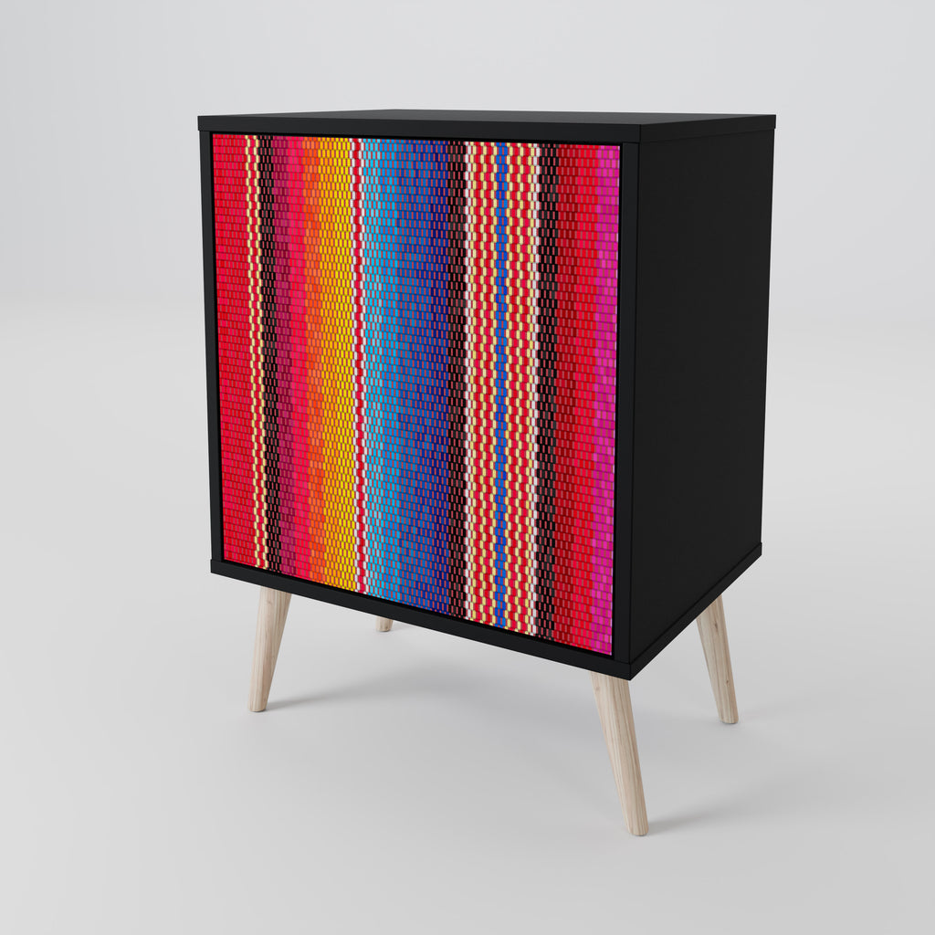 ETHNIC MEXICAN Sideboard mit 1 Tür in Schwarz