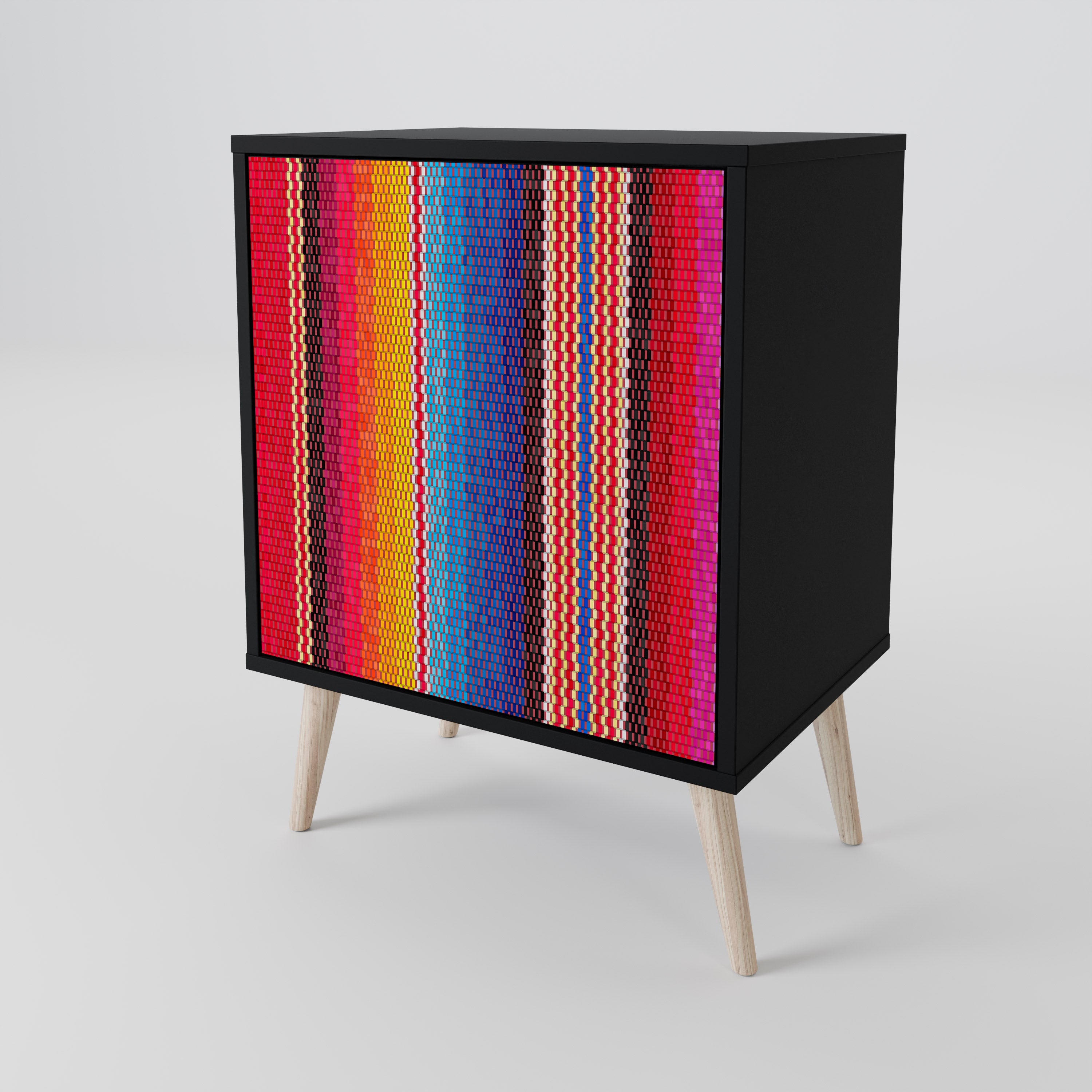 ETHNIC MEXICAN Sideboard mit 1 Tür in Schwarz