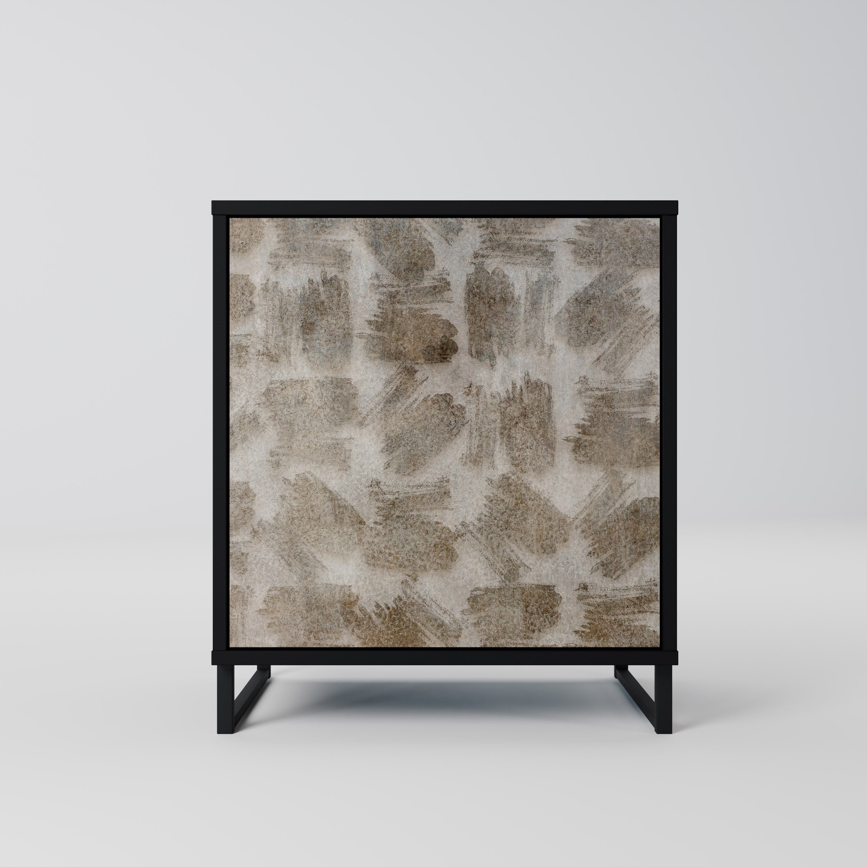 SLIGHTLY BLURRED Sideboard mit 1 Tür in Schwarz