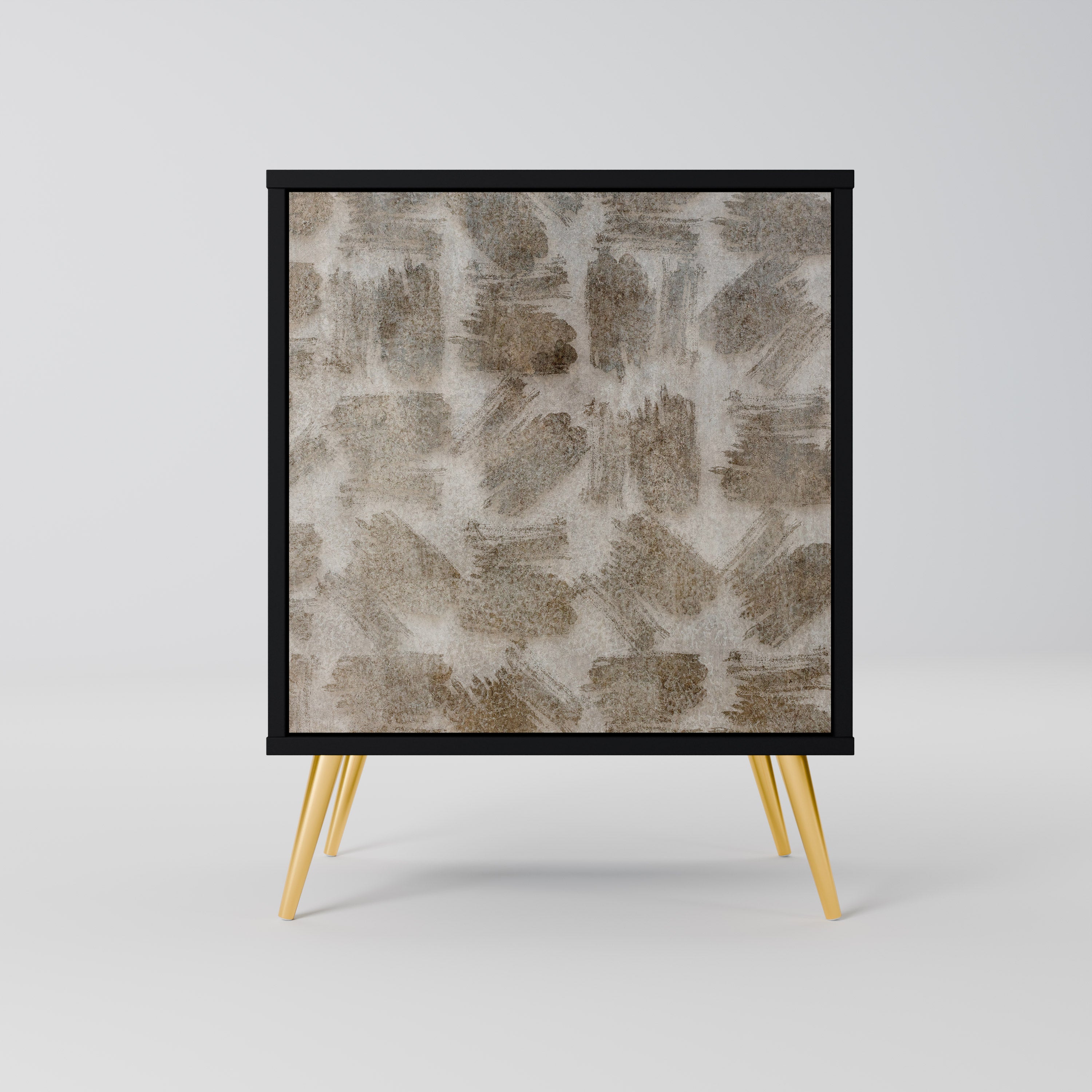 SLIGHTLY BLURRED Sideboard mit 1 Tür in Schwarz