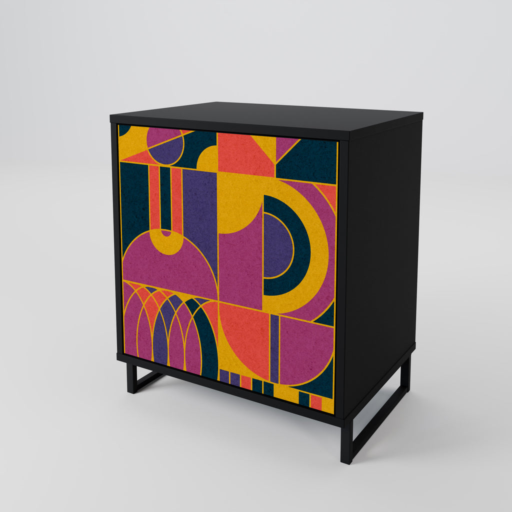 ELECTRIC PATTERNS Sideboard mit 1 Tür in Schwarz