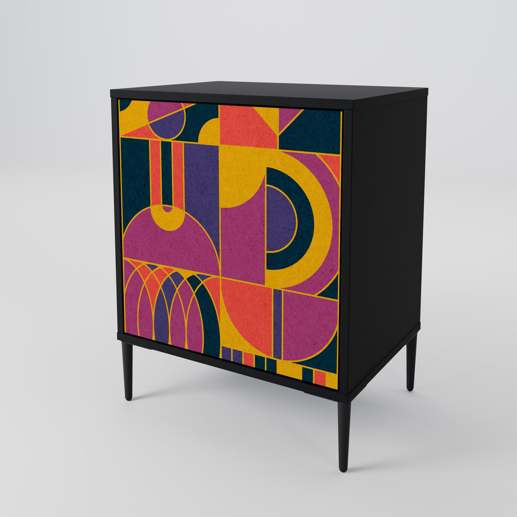 ELECTRIC PATTERNS Sideboard mit 1 Tür in Schwarz