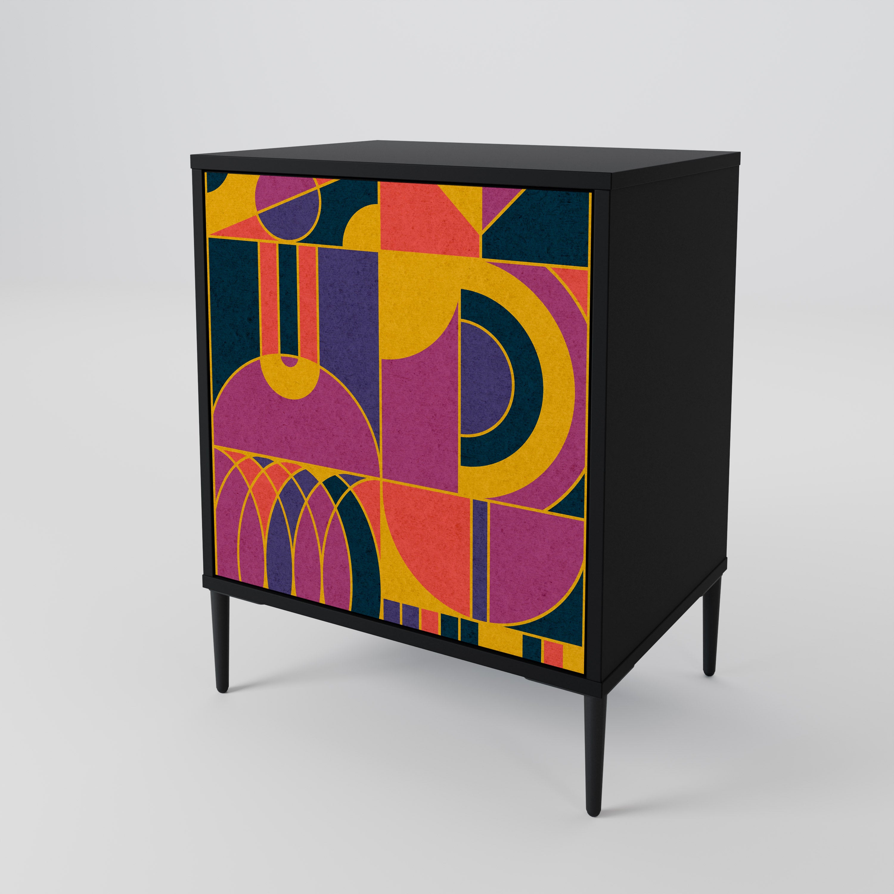 ELECTRIC PATTERNS Sideboard mit 1 Tür in Schwarz