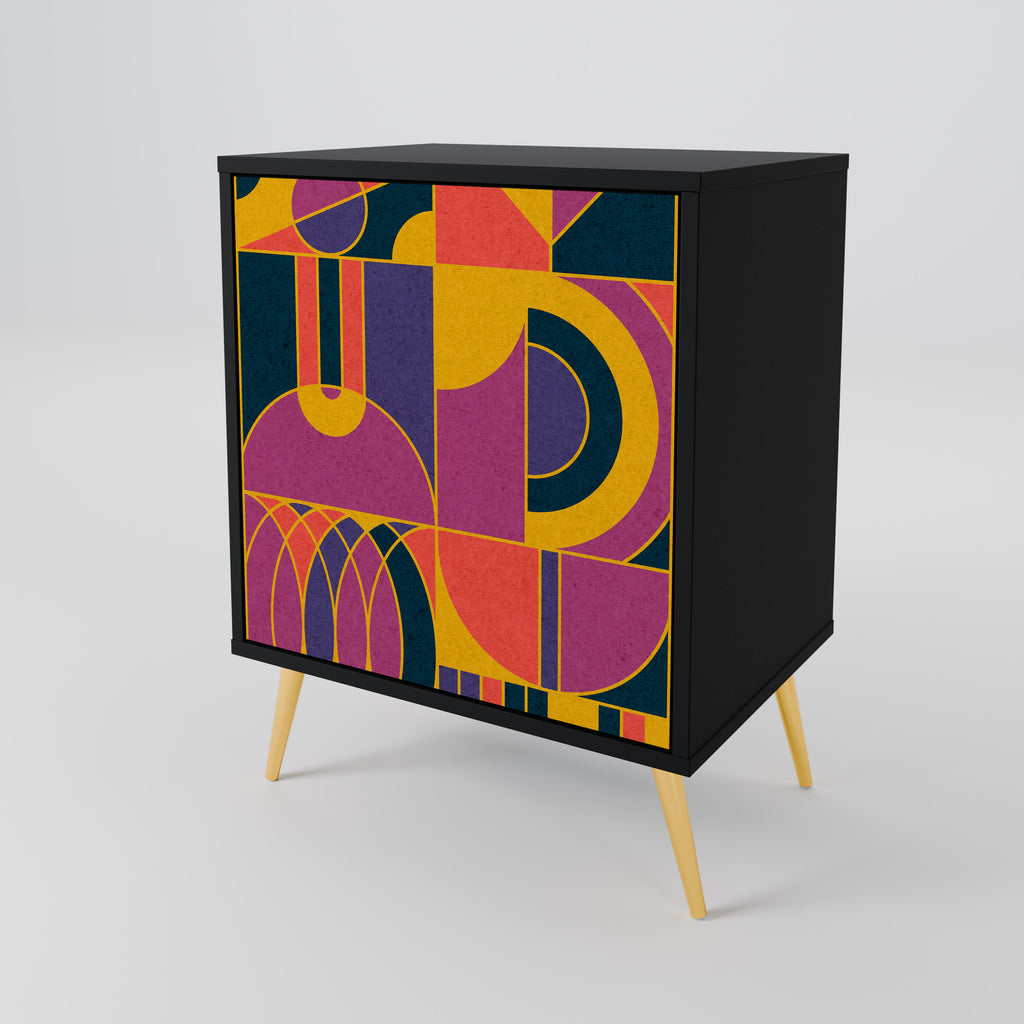 ELECTRIC PATTERNS Sideboard mit 1 Tür in Schwarz