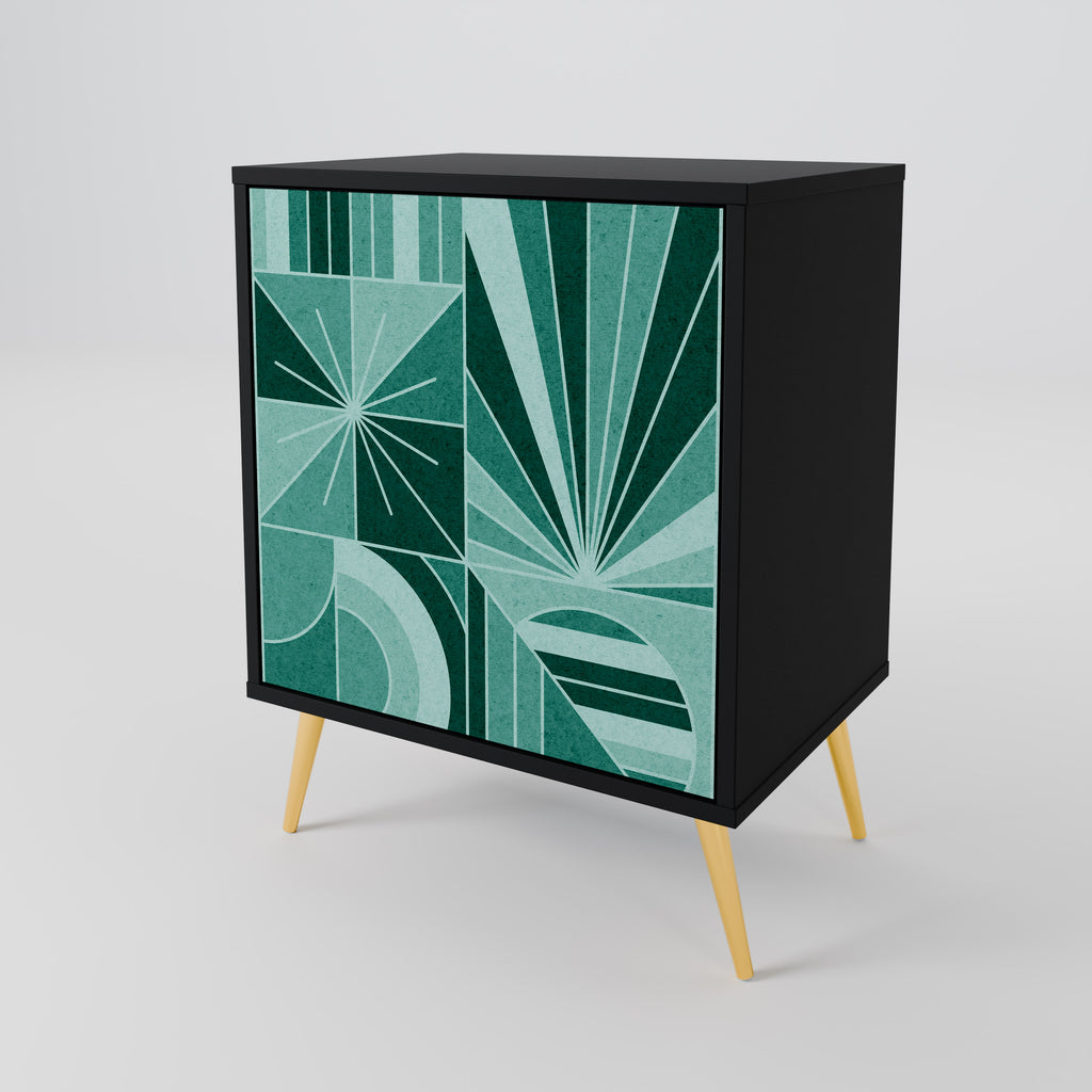 HARMONIC GRID 1-Door Sideboard in Black Finish