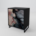 GILDED SWIRLS 1-Door Sideboard in Black Finish