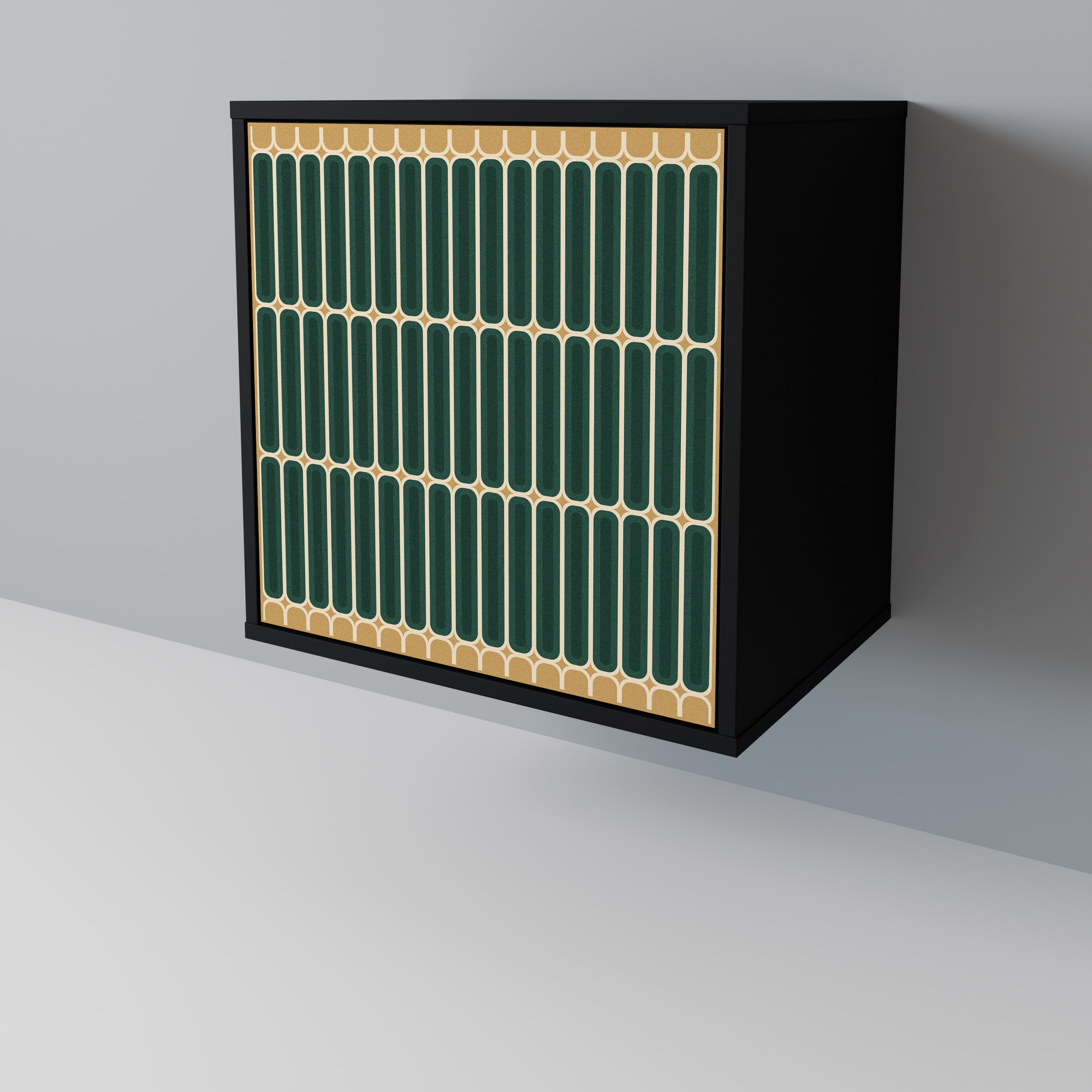 ILUSION GATE 1-Door Sideboard in Black Finish