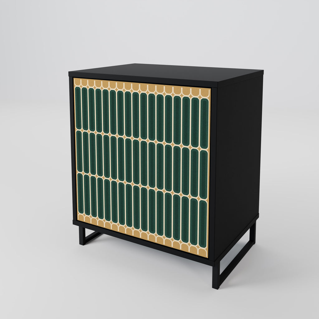 ILUSION GATE 1-Door Sideboard in Black Finish