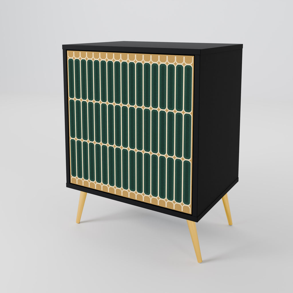 ILUSION GATE 1-Door Sideboard in Black Finish