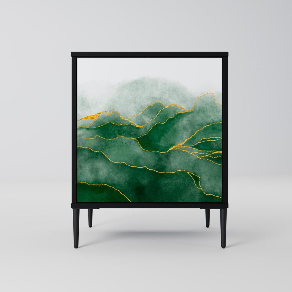 EXPENSIVE NATURE 1-Door Sideboard in Black Finish