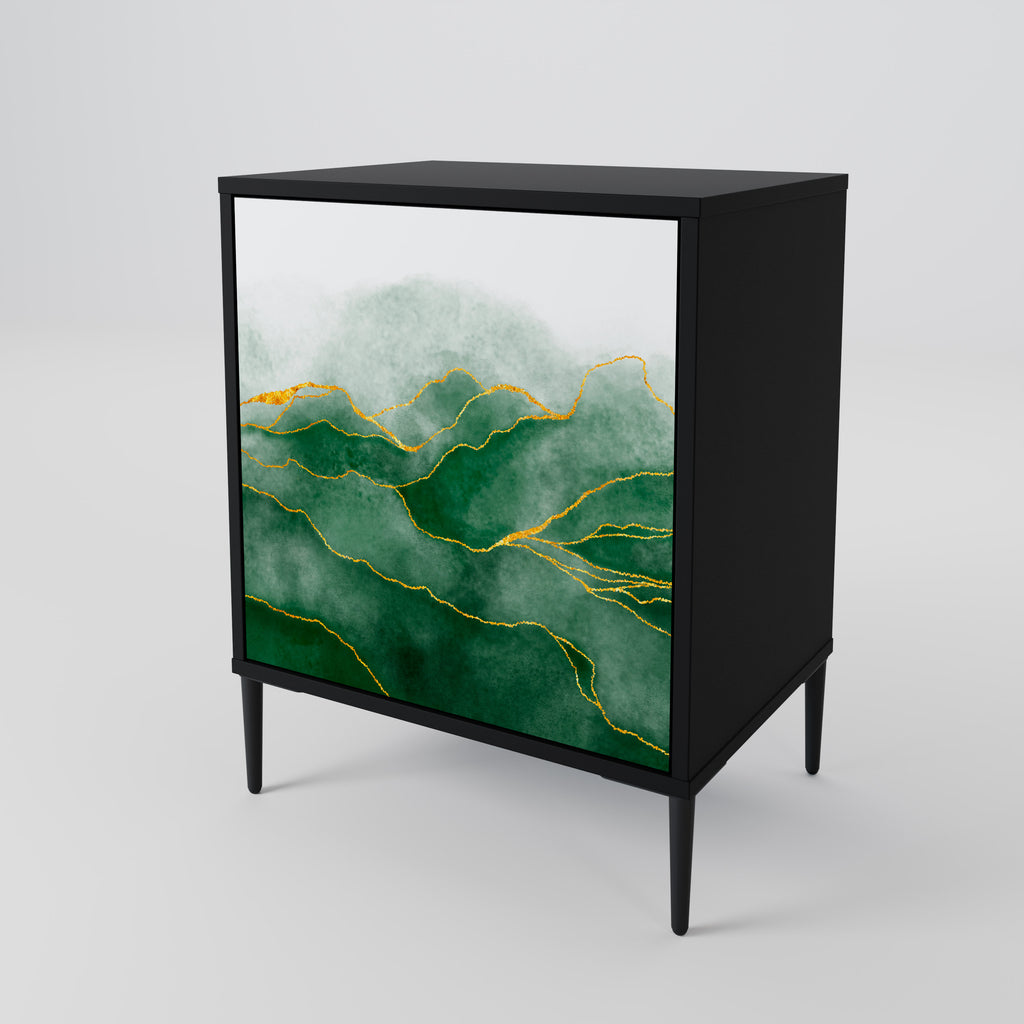 EXPENSIVE NATURE 1-Door Sideboard in Black Finish