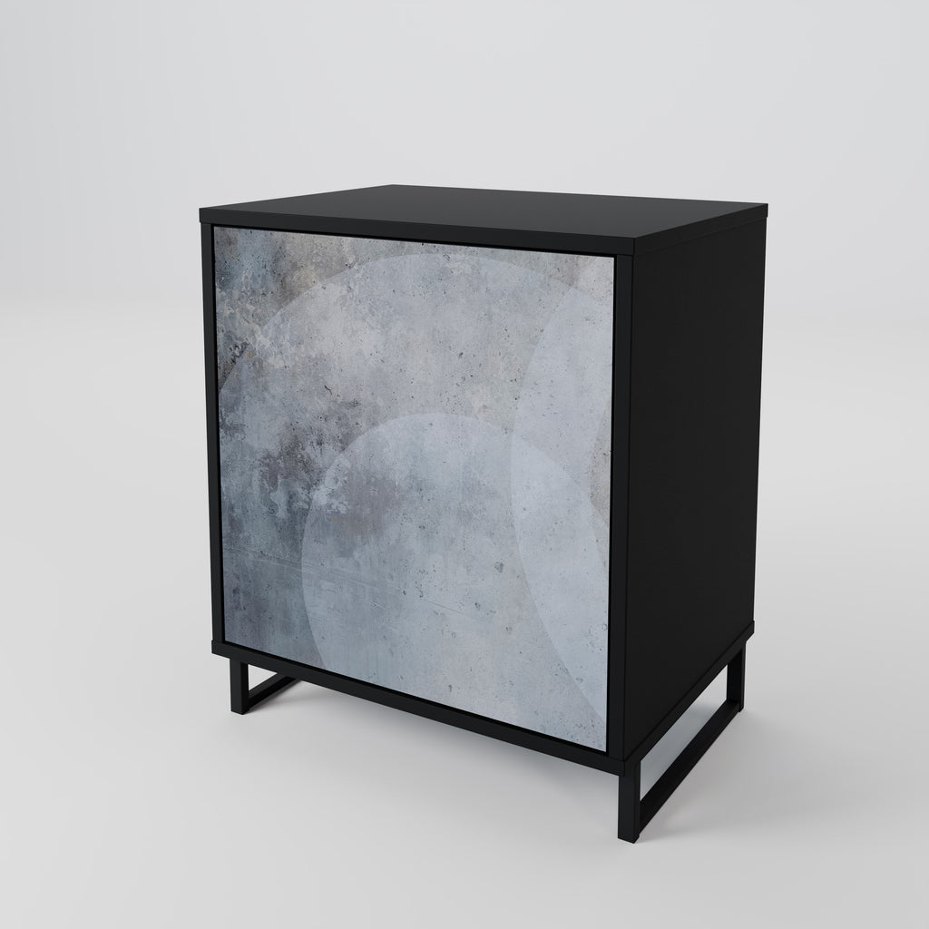 MUTED ARC 1-Door Sideboard in Black Finish