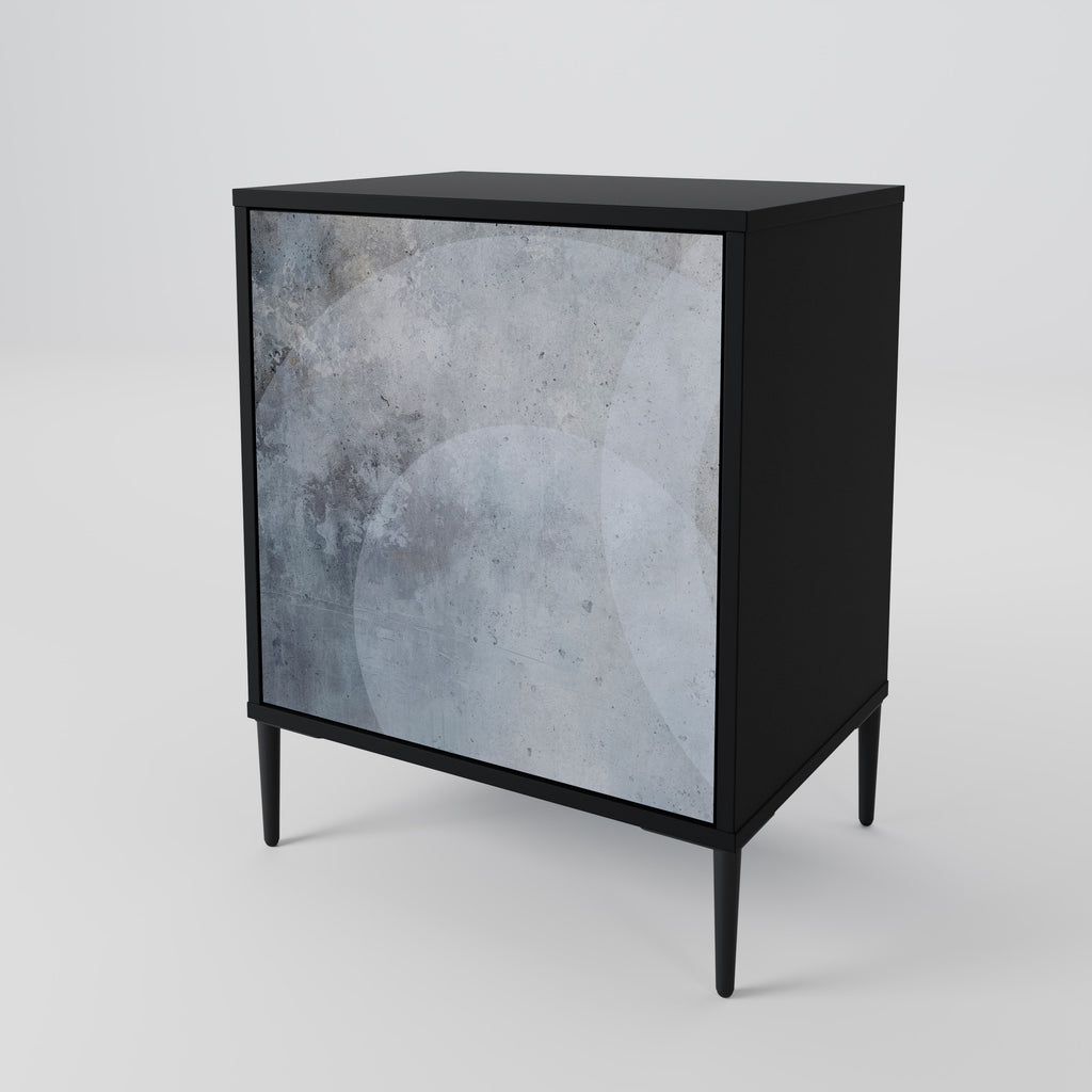 MUTED ARC 1-Door Sideboard in Black Finish