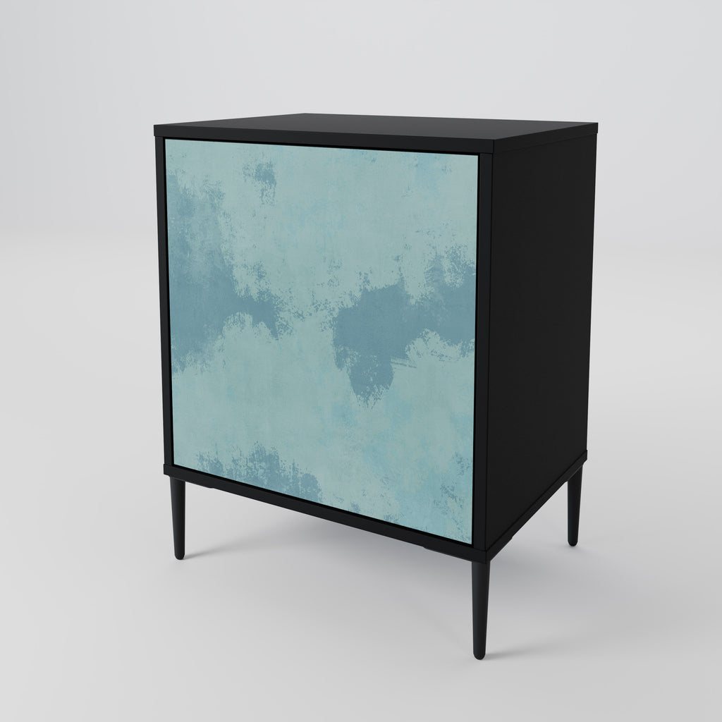 SKY WASH 1-Door Sideboard in Black Finish