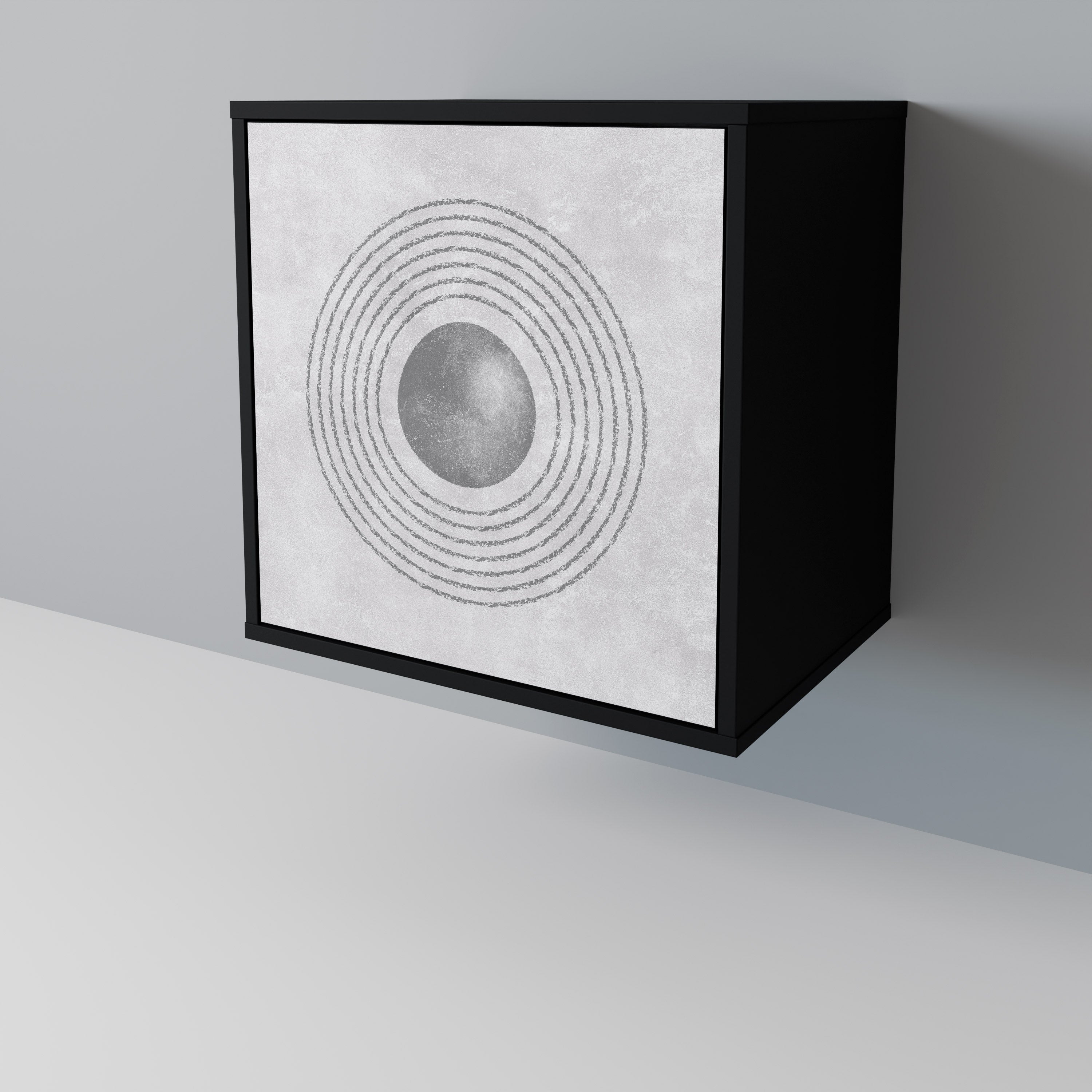 SOLID CIRCLES Sideboard mit 1 Tür in Schwarz