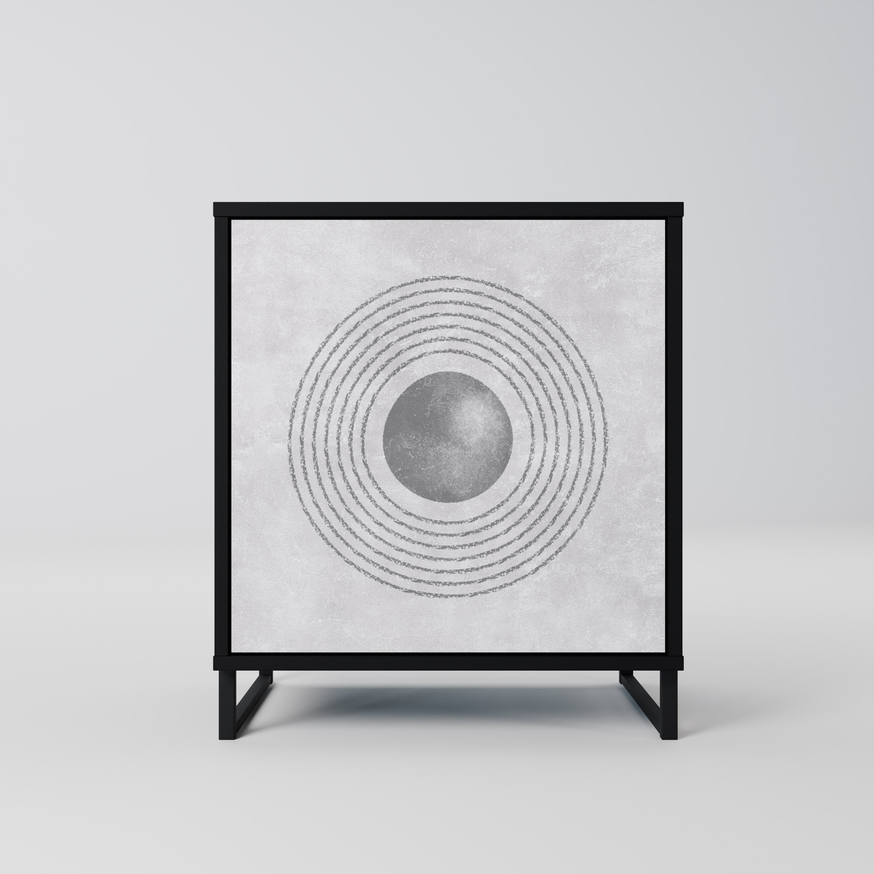 SOLID CIRCLES Sideboard mit 1 Tür in Schwarz