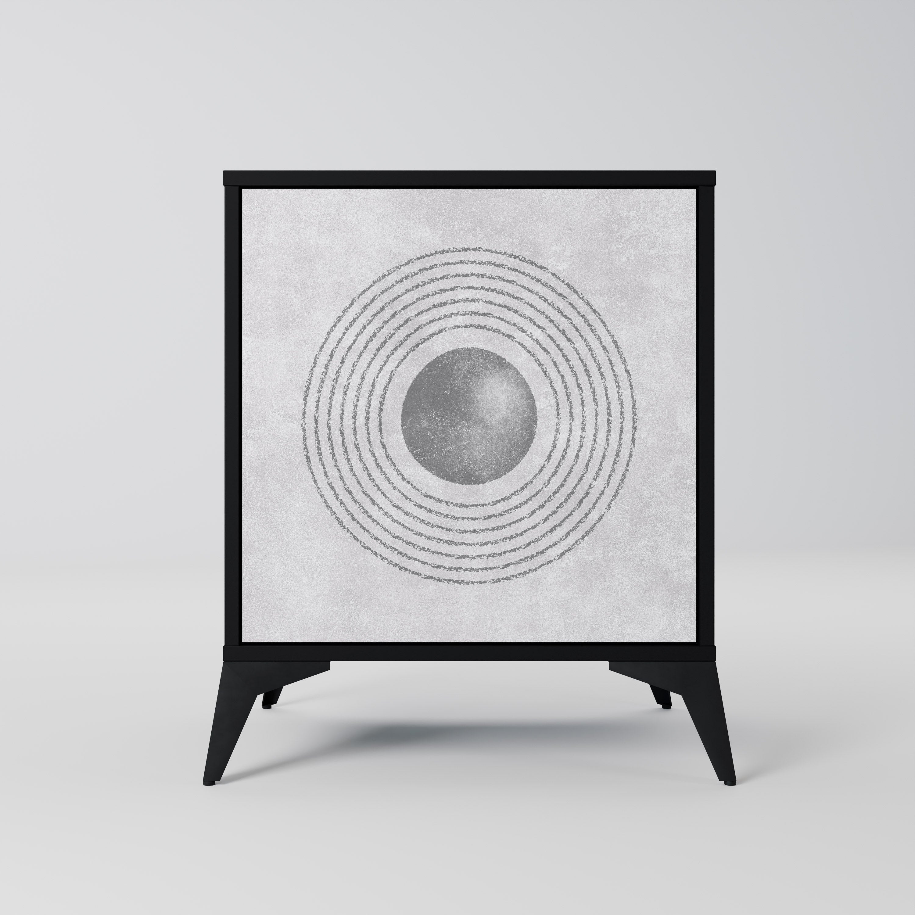 SOLID CIRCLES Sideboard mit 1 Tür in Schwarz