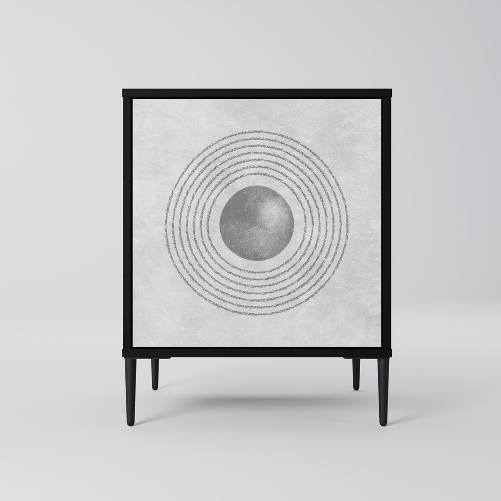 SOLID CIRCLES Sideboard mit 1 Tür in Schwarz