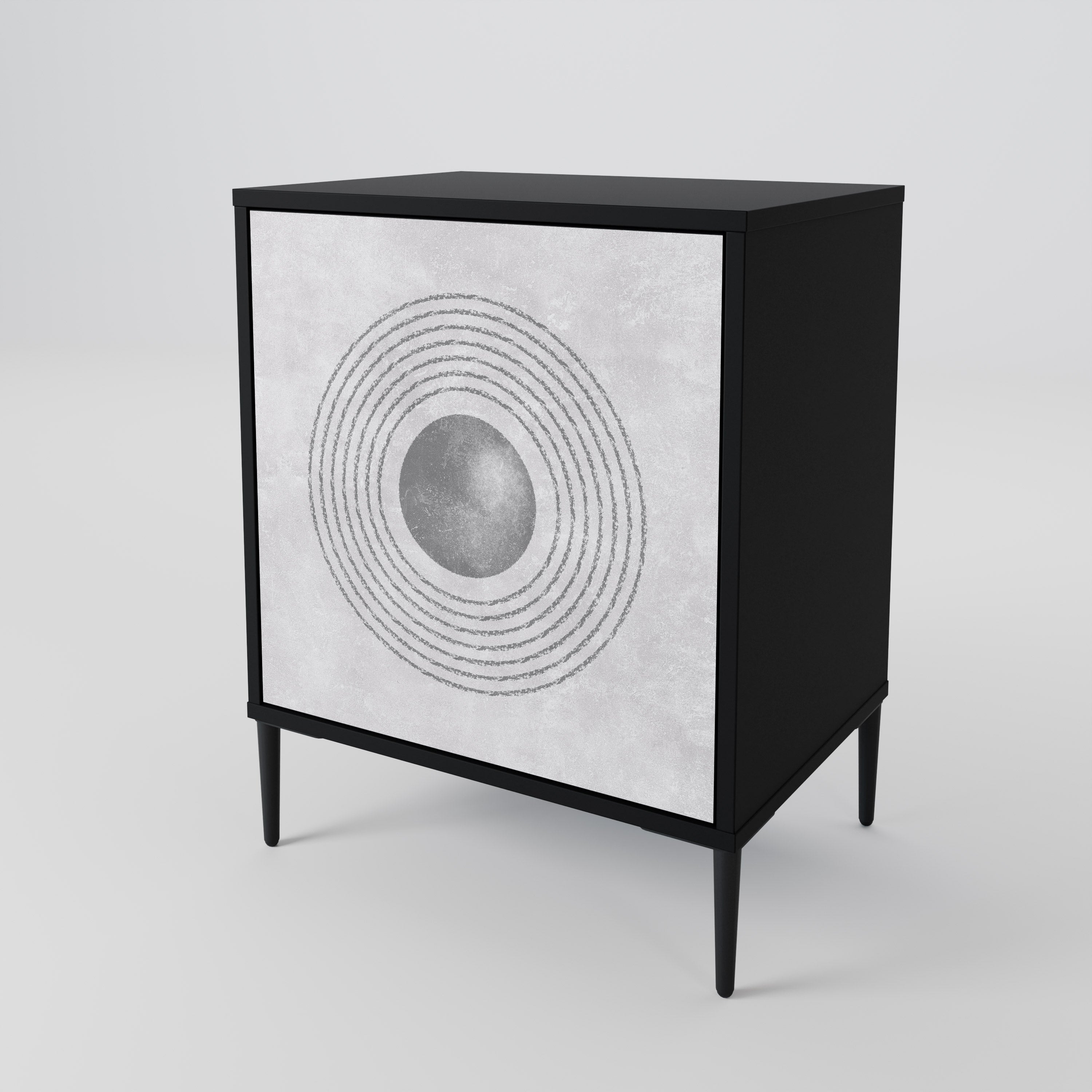 SOLID CIRCLES Sideboard mit 1 Tür in Schwarz