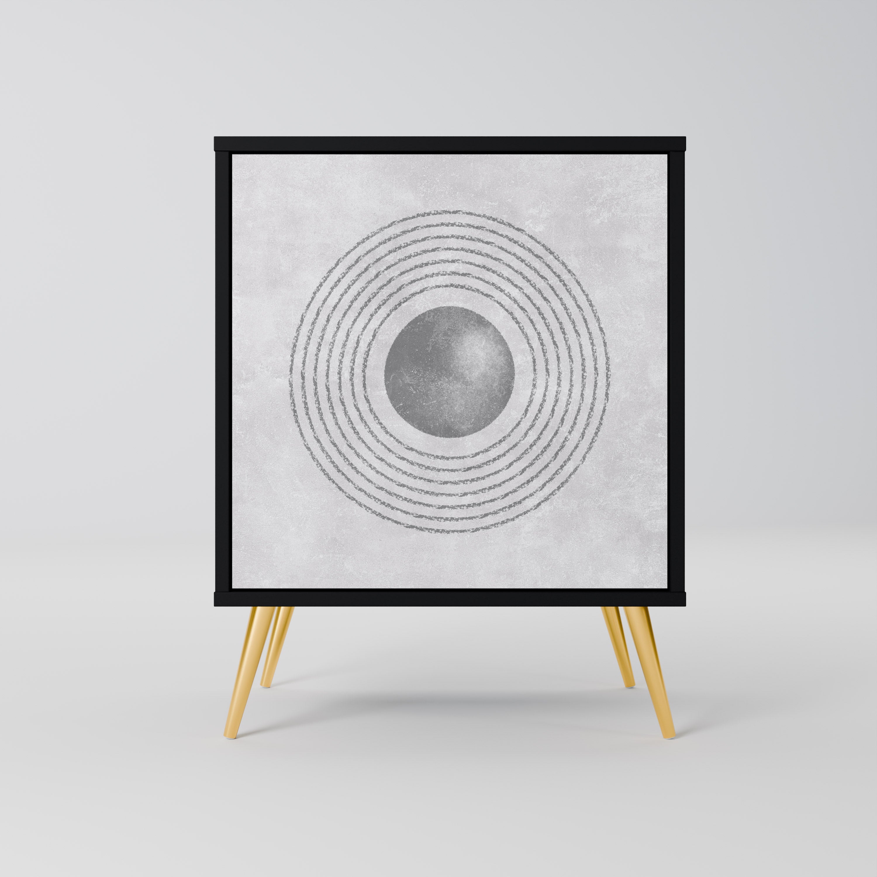 SOLID CIRCLES Sideboard mit 1 Tür in Schwarz