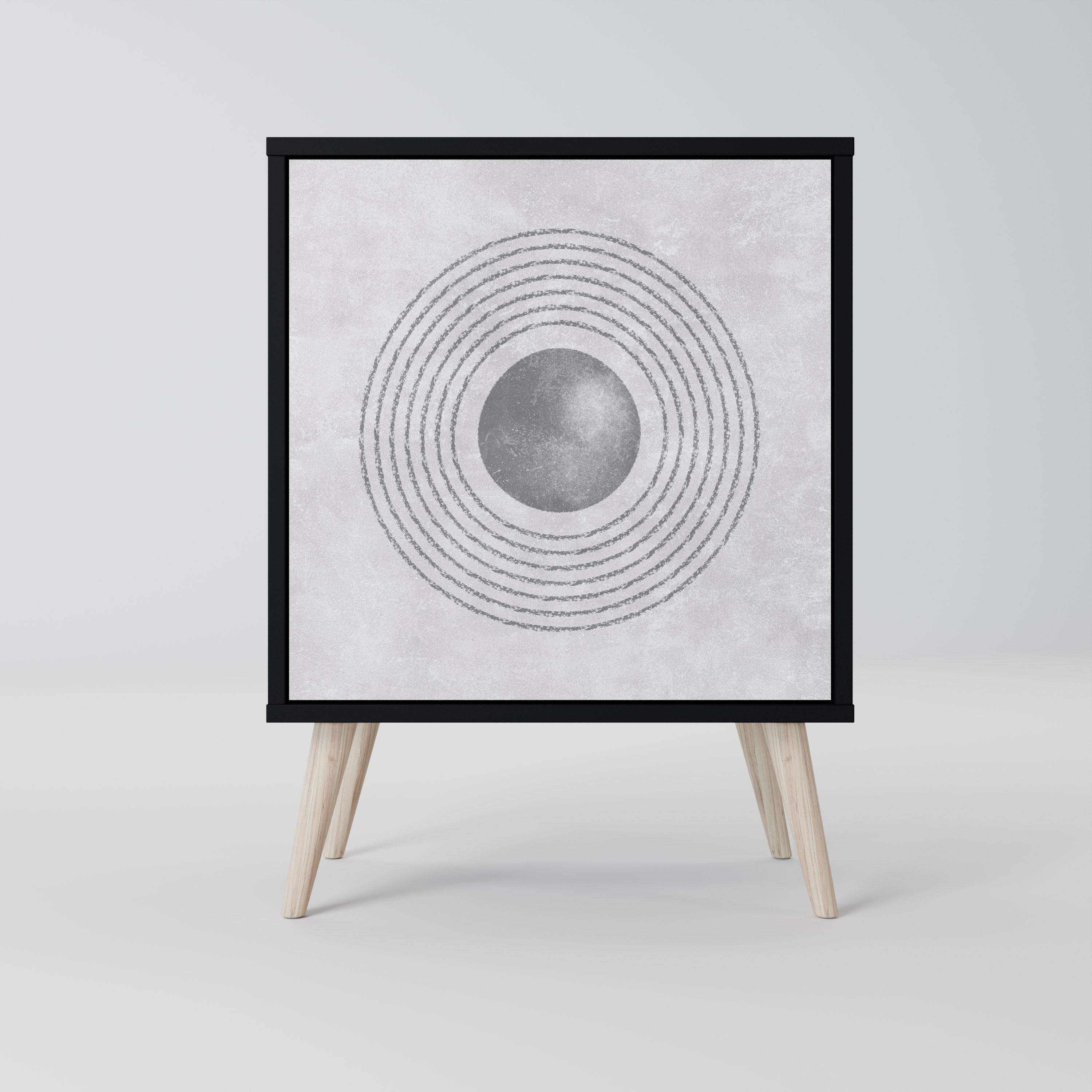 SOLID CIRCLES Sideboard mit 1 Tür in Schwarz