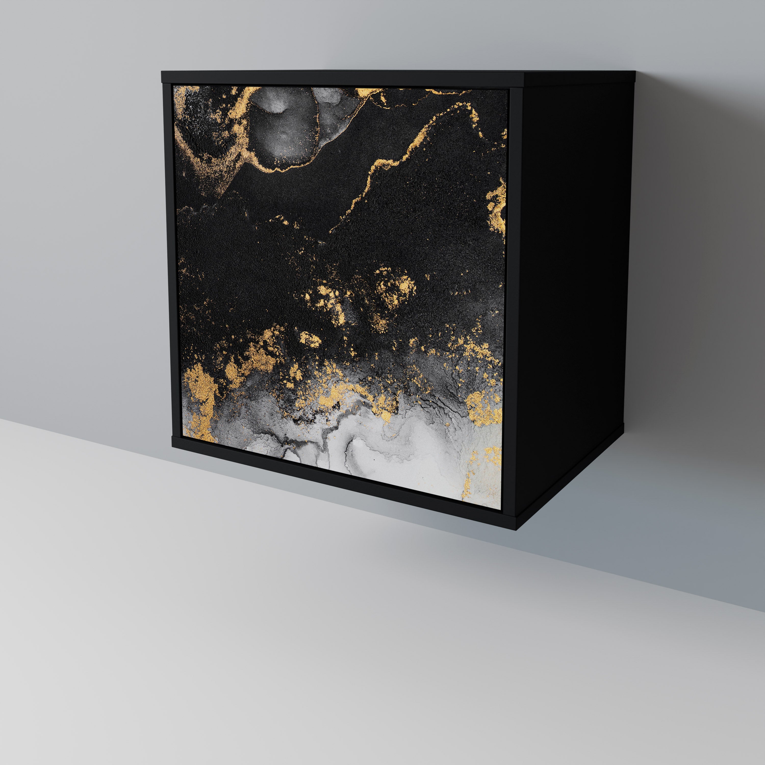 MARBLE OF TOMMORROW Sideboard mit 1 Tür in Schwarz