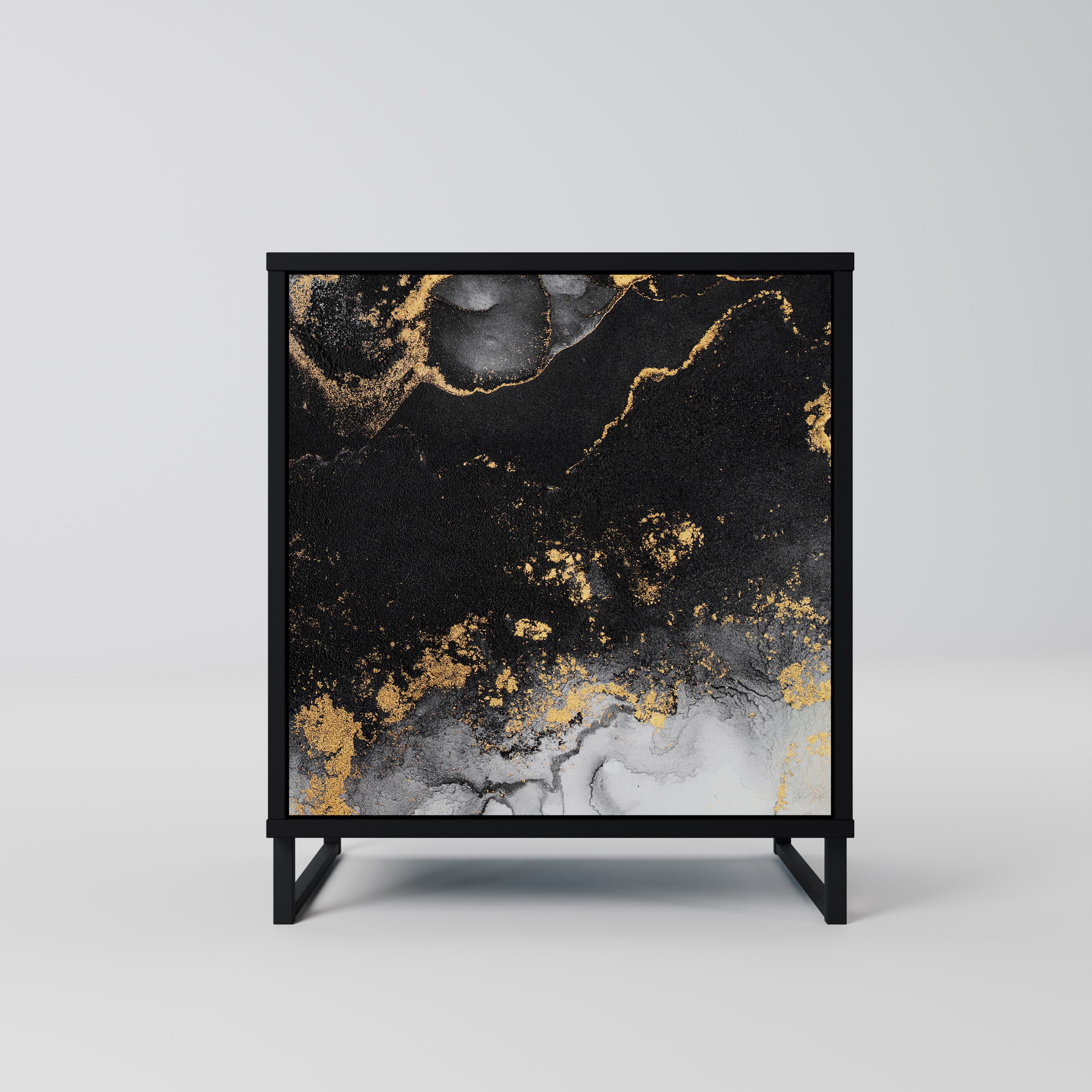 MARBLE OF TOMMORROW Sideboard mit 1 Tür in Schwarz