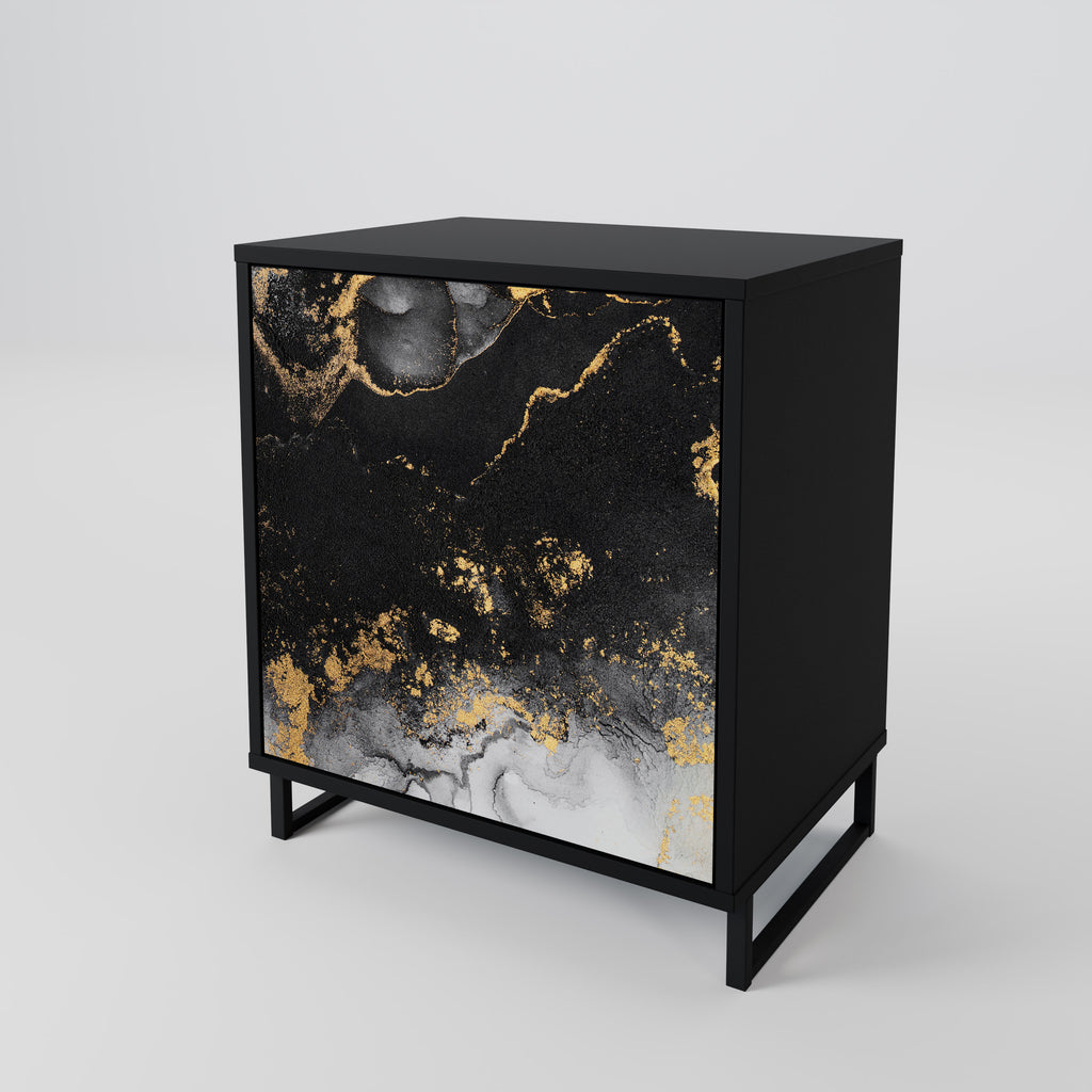 MARBLE OF TOMMORROW Sideboard mit 1 Tür in Schwarz