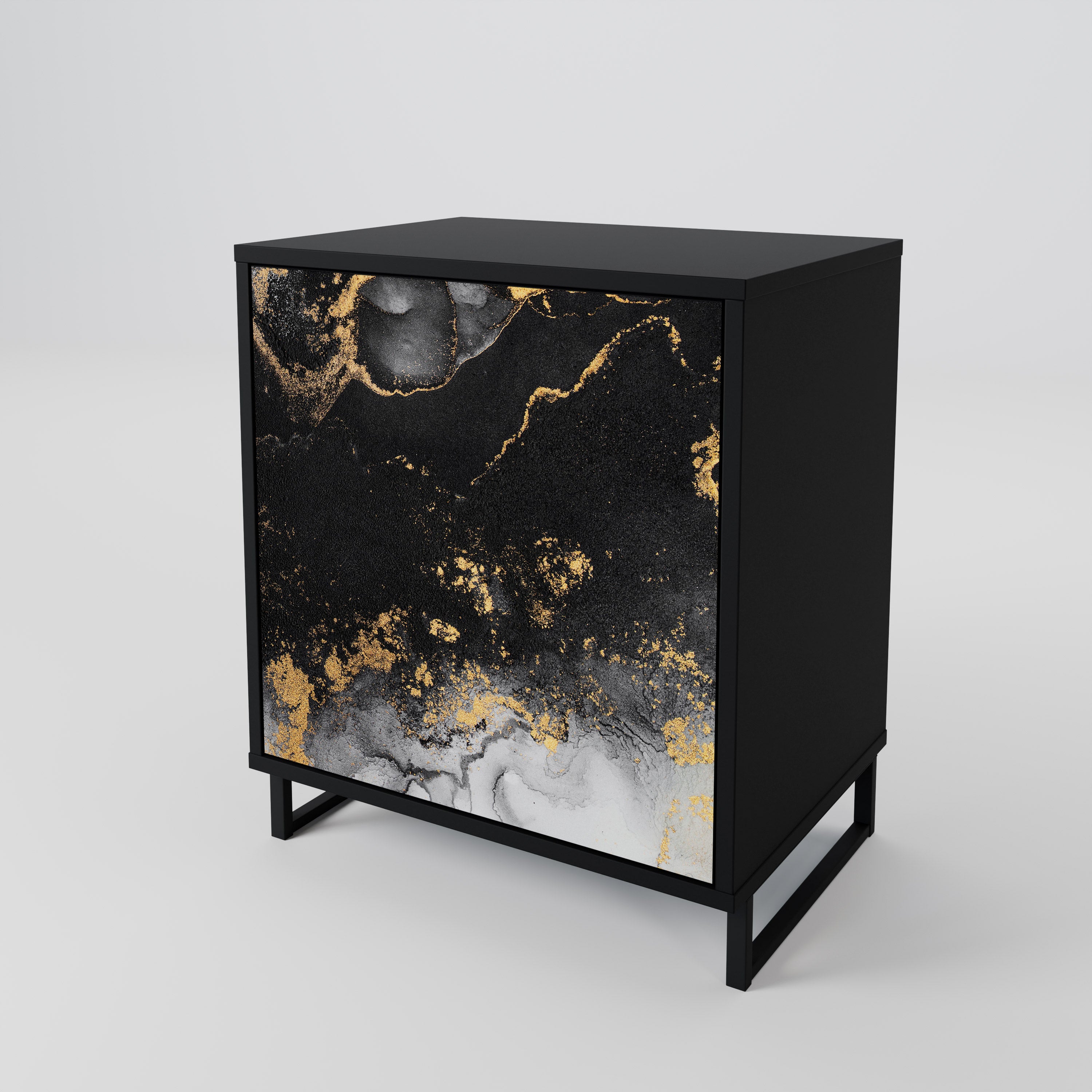 MARBLE OF TOMMORROW Sideboard mit 1 Tür in Schwarz