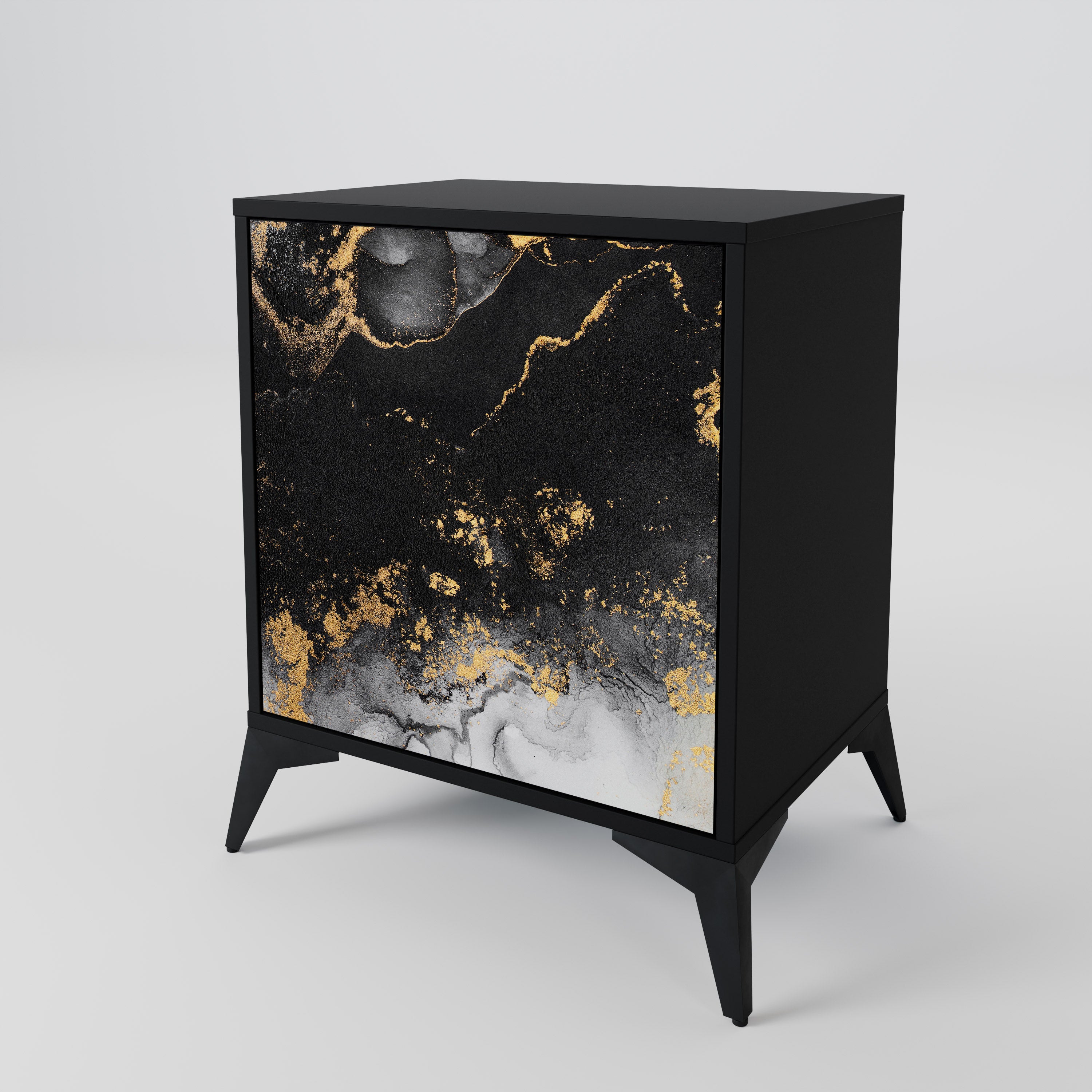 MARBLE OF TOMMORROW Sideboard mit 1 Tür in Schwarz