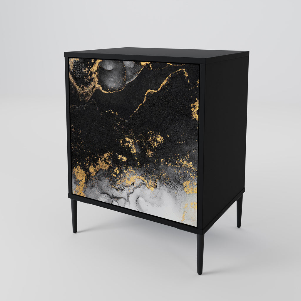 MARBLE OF TOMMORROW Sideboard mit 1 Tür in Schwarz