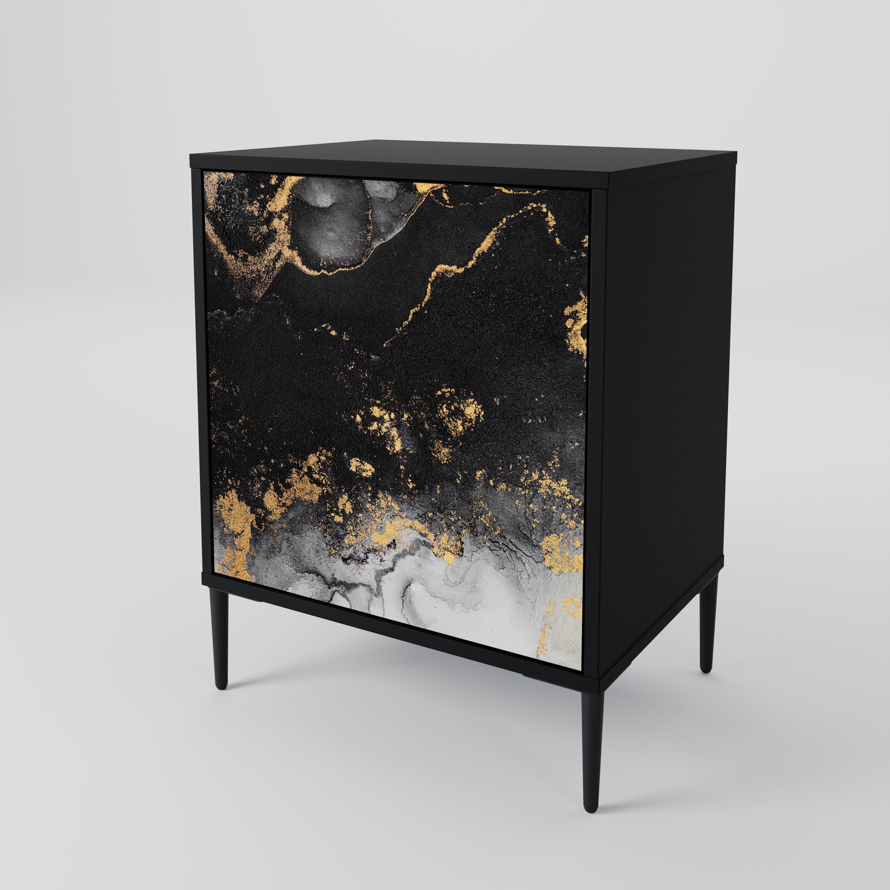 MARBLE OF TOMMORROW Sideboard mit 1 Tür in Schwarz